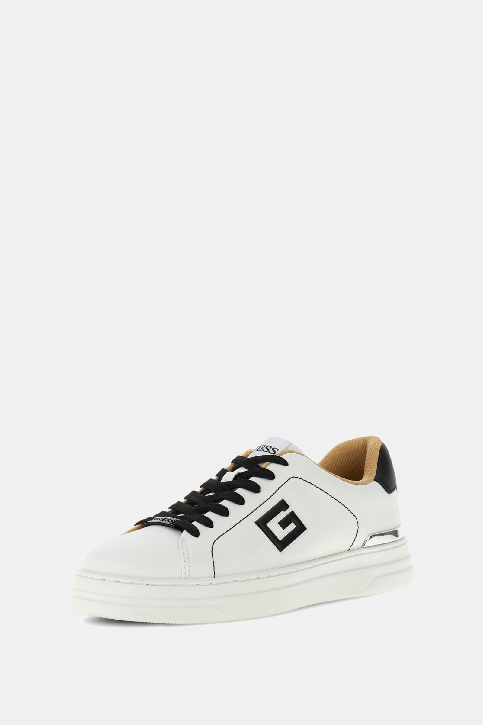 Guess Welyar Sneaker Van Echt Leer in wit