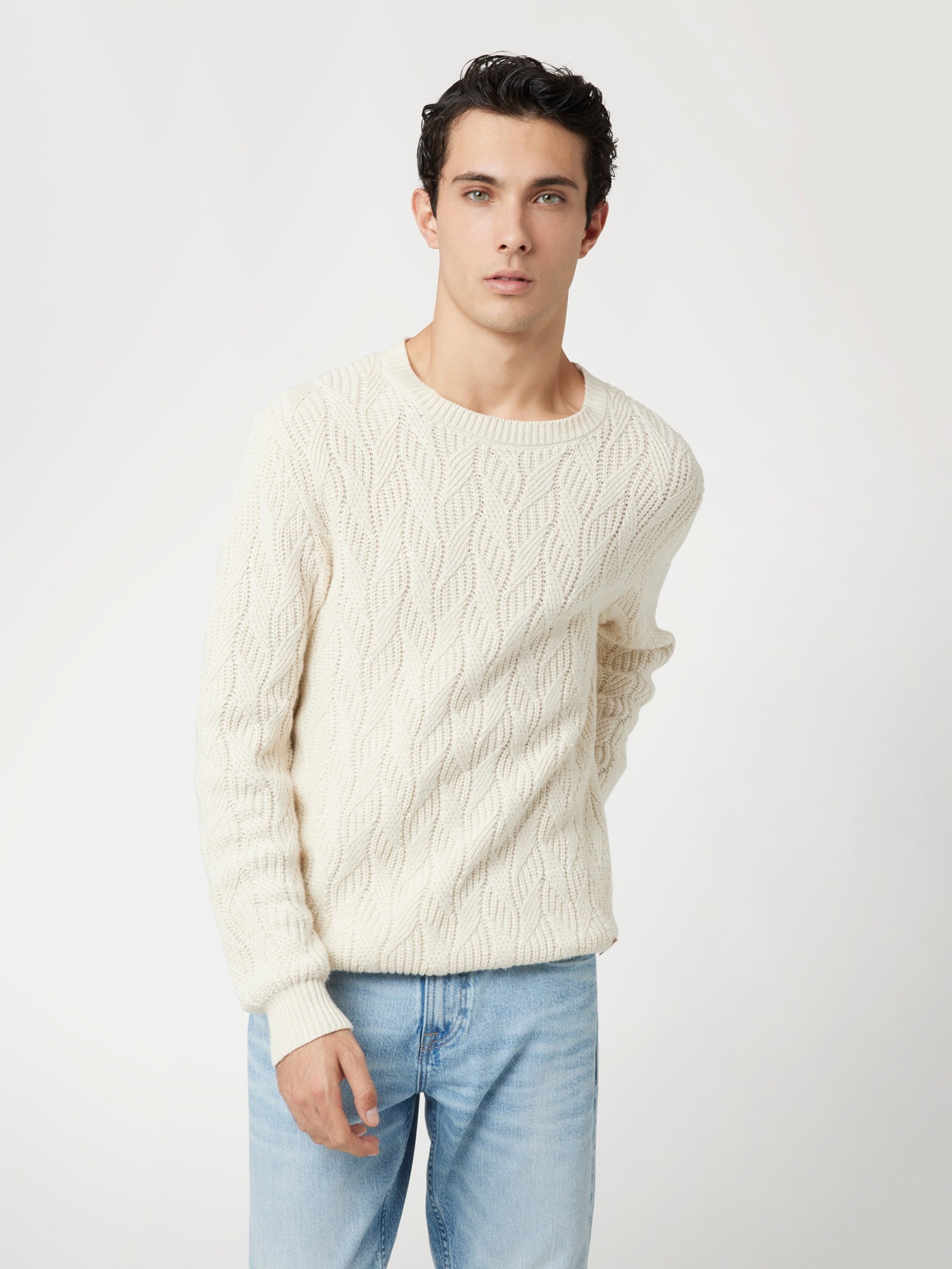 Guess Trui Met Ronde Hals Gemengde Wol