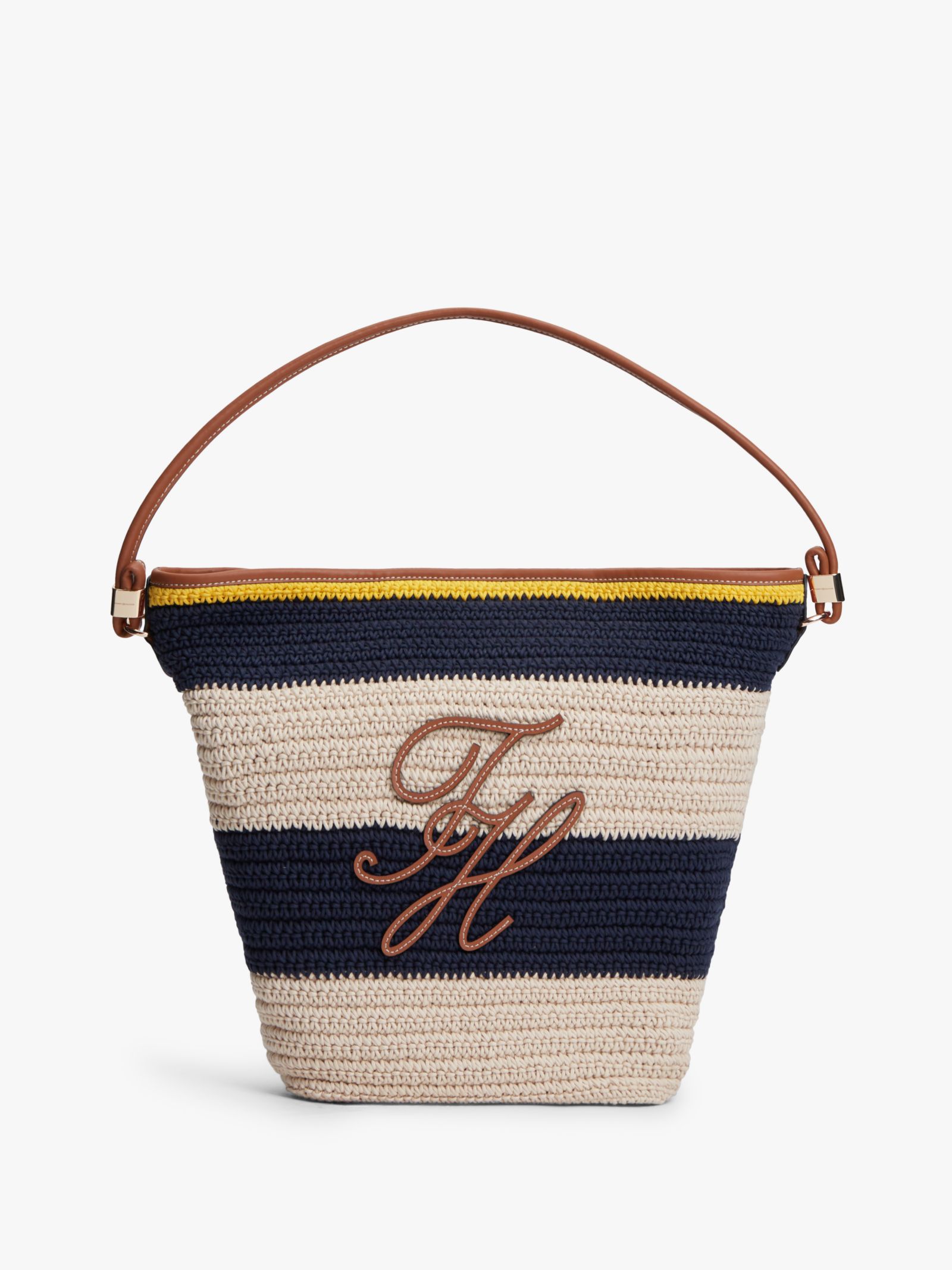 Tommy Hilfiger Geweven bucket tas met logoappliqué