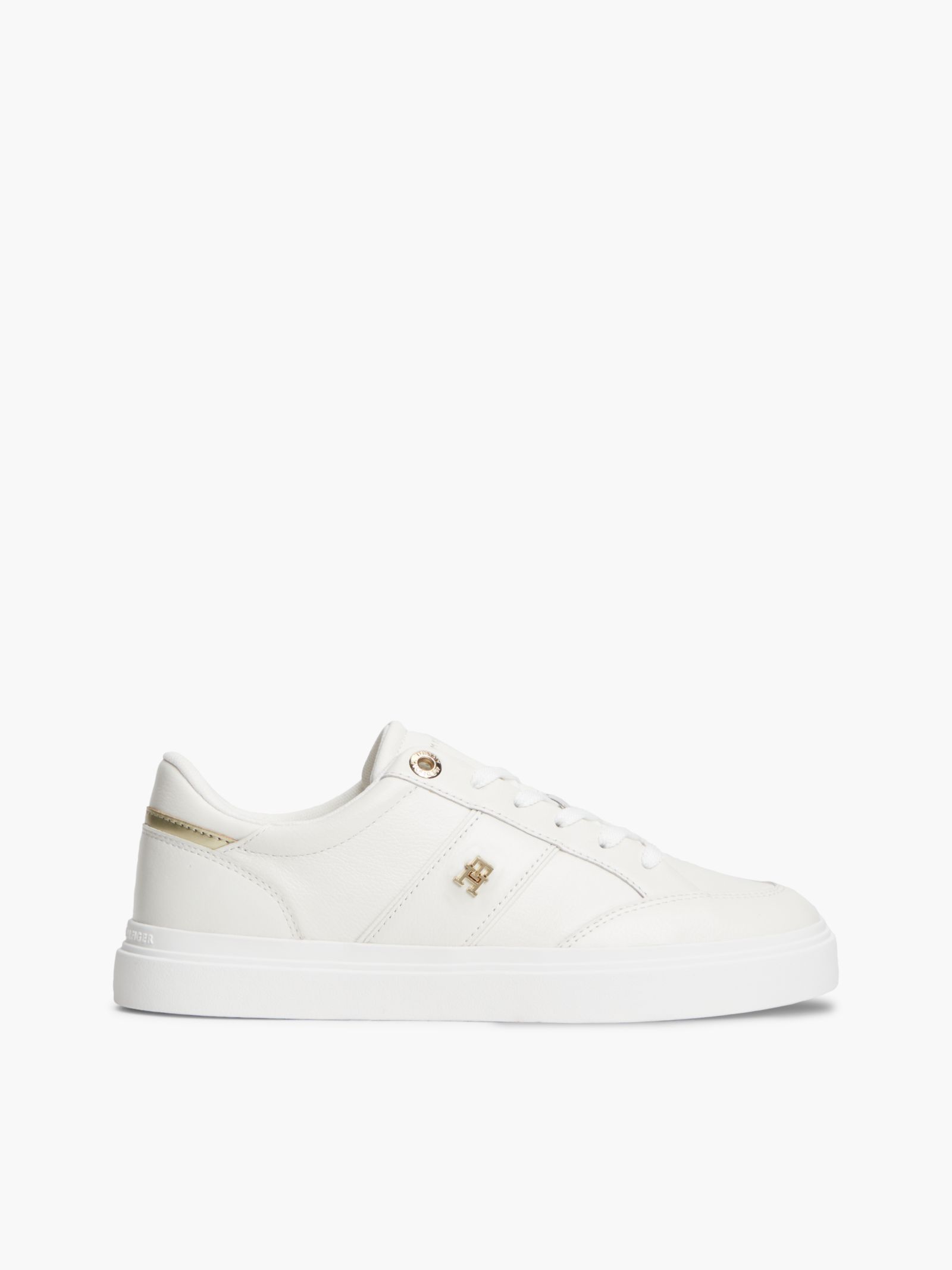 Tommy Hilfiger Cupsole Sneaker van gegranuleerd leer in wit