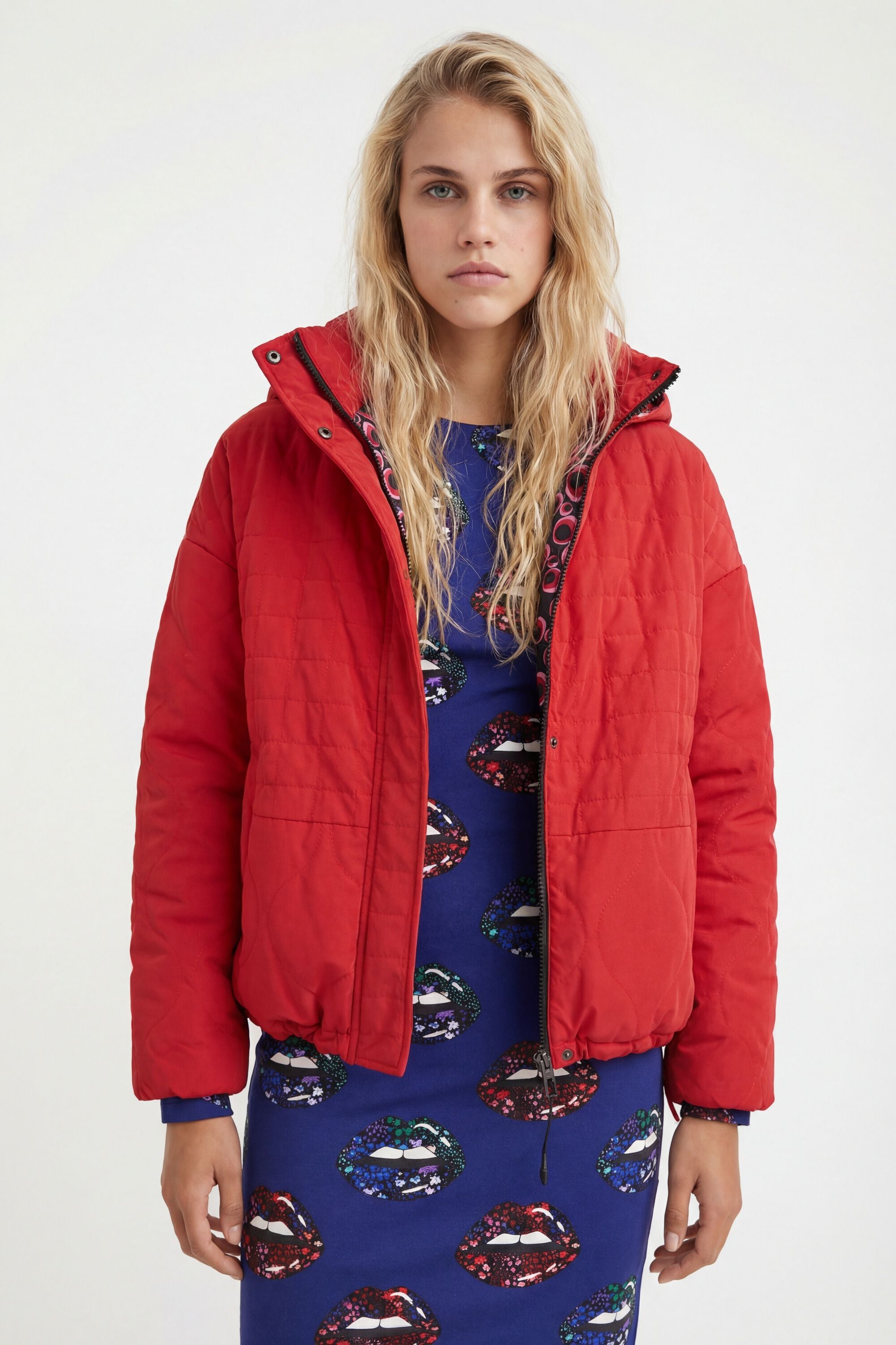 Desigual Kort gewatteerd jack met capuchon