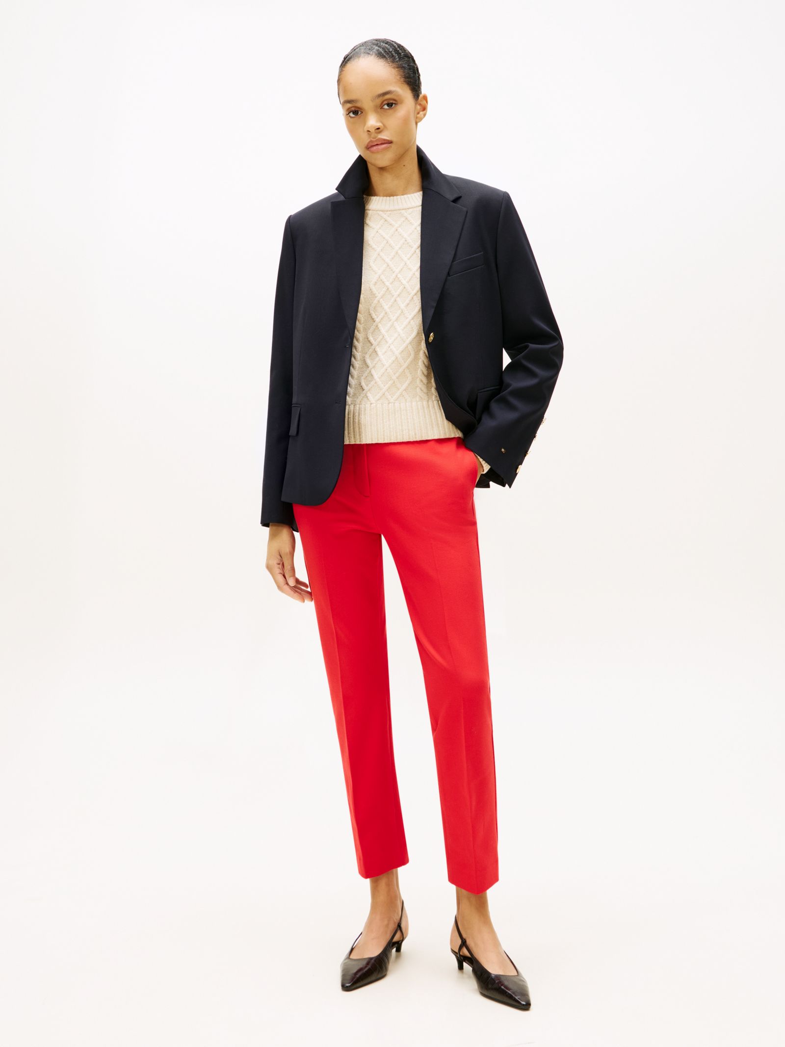 Tommy Hilfiger Festive Slim fit broek op enkellengte
