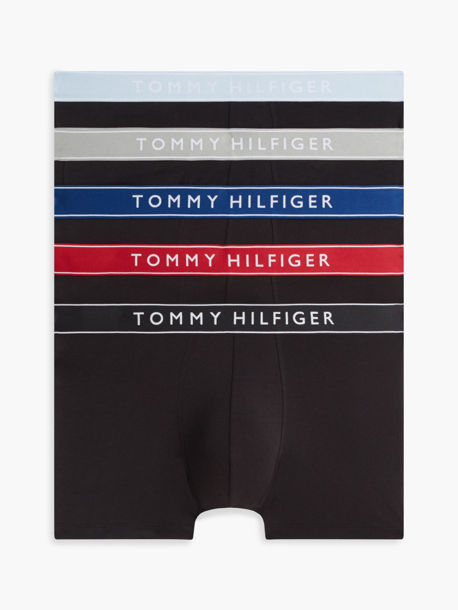 Tommy Hilfiger Set van 5 essential boxershorts met logotaille in zwart