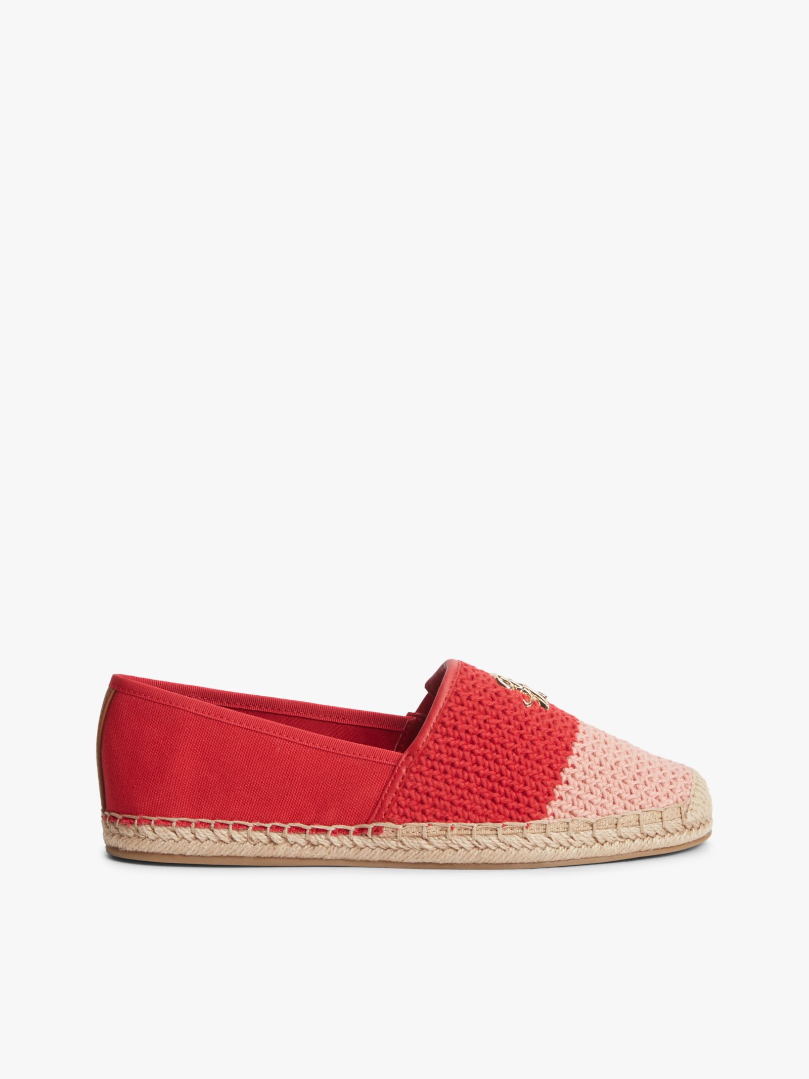 Tommy Hilfiger geweven espadrille met colour blocking en metalen logo