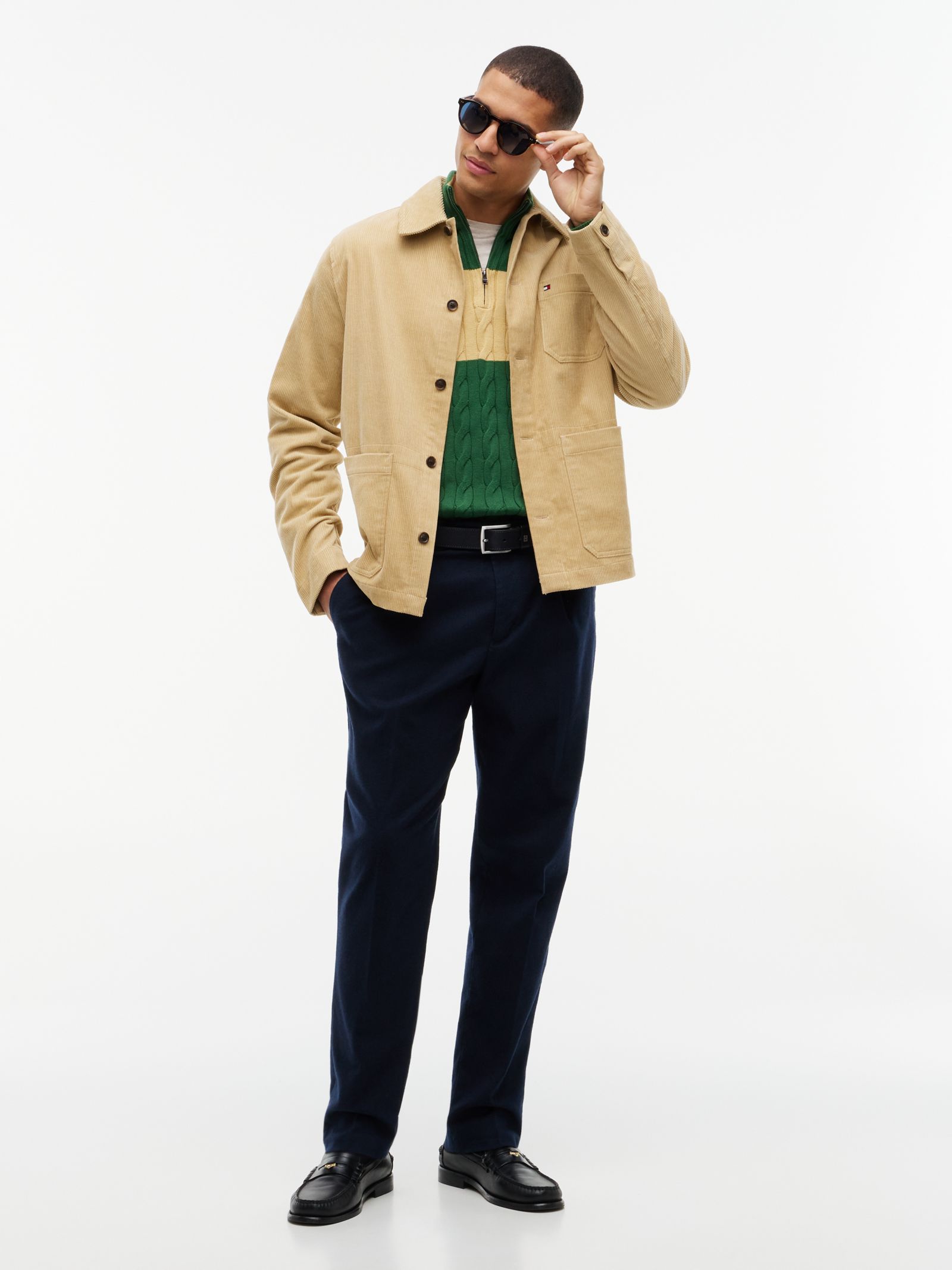 Tommy Hilfiger relaxed fit corduroy chore shirtjack in beige