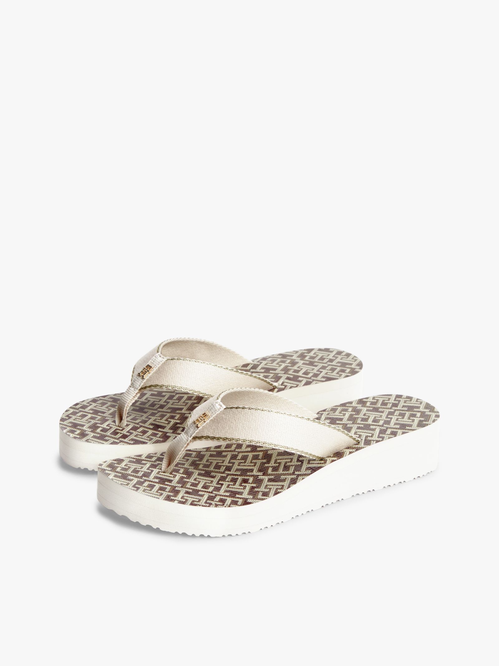 Tommy Hilfiger TH Monogram teenslipper met sleehak