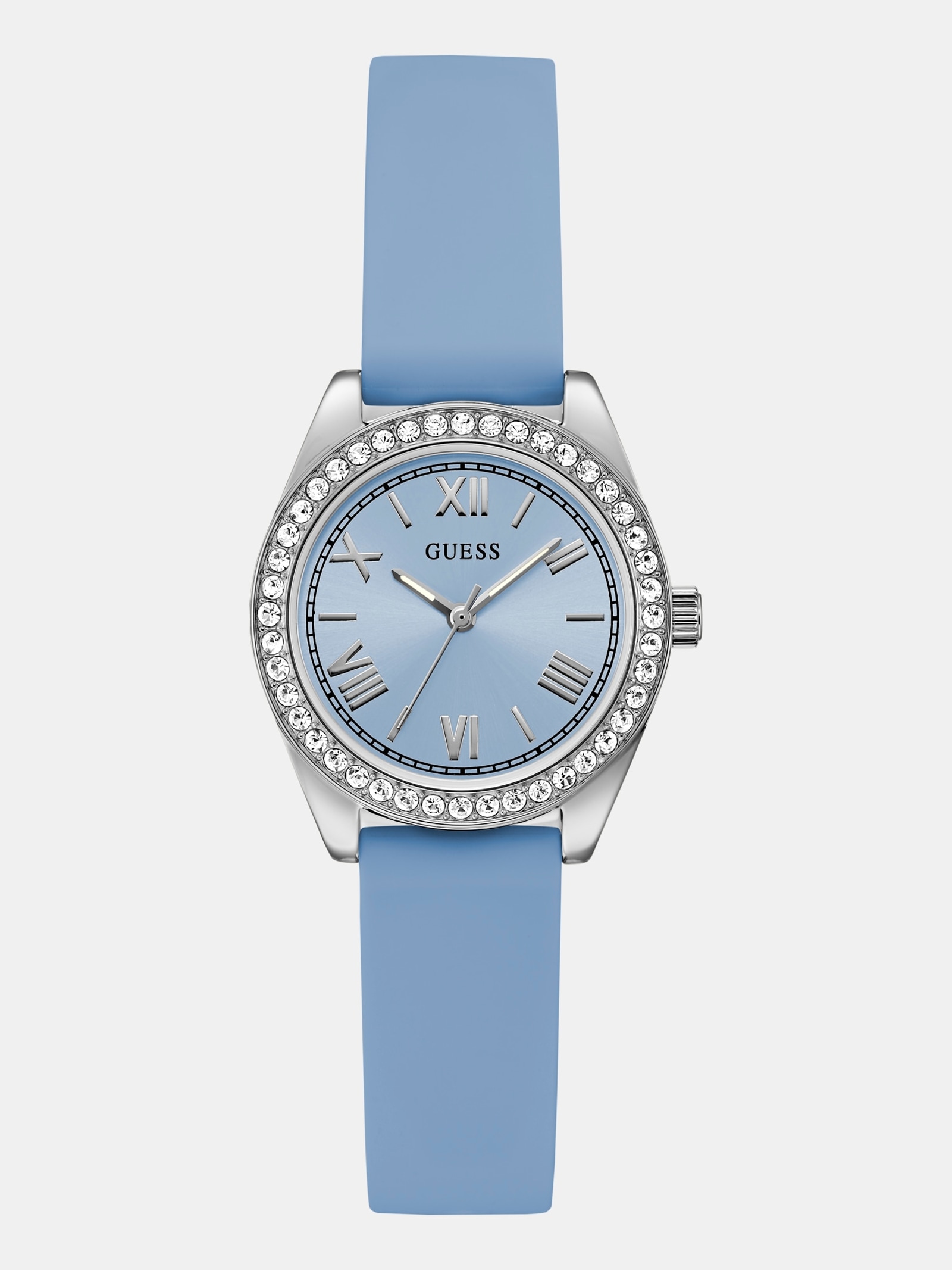 Guess Siliconen Analoog Horloge 30 Mm in blauw