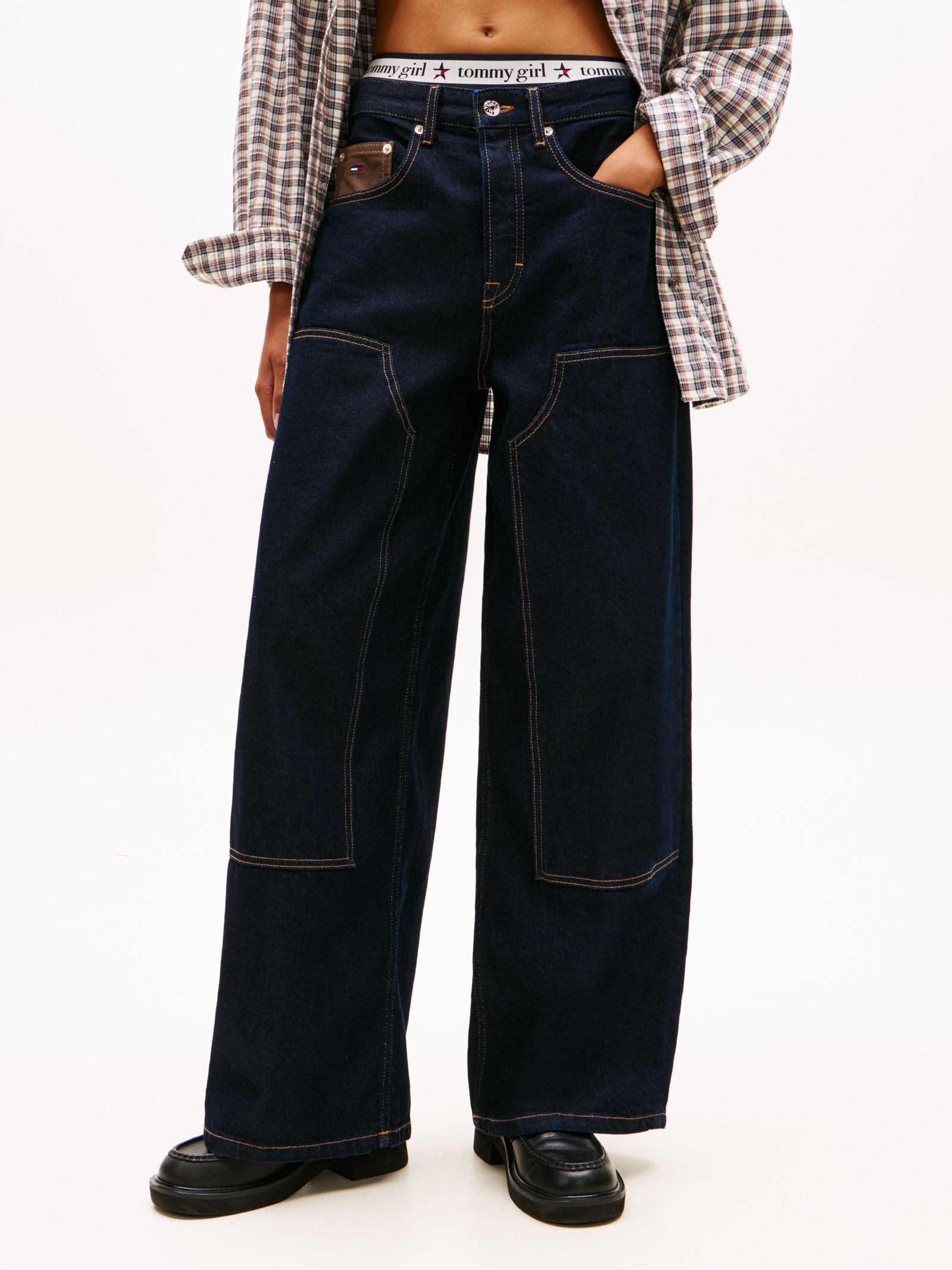 Tommy Jeans Charlie Medium rise loose jeans met kniestukken