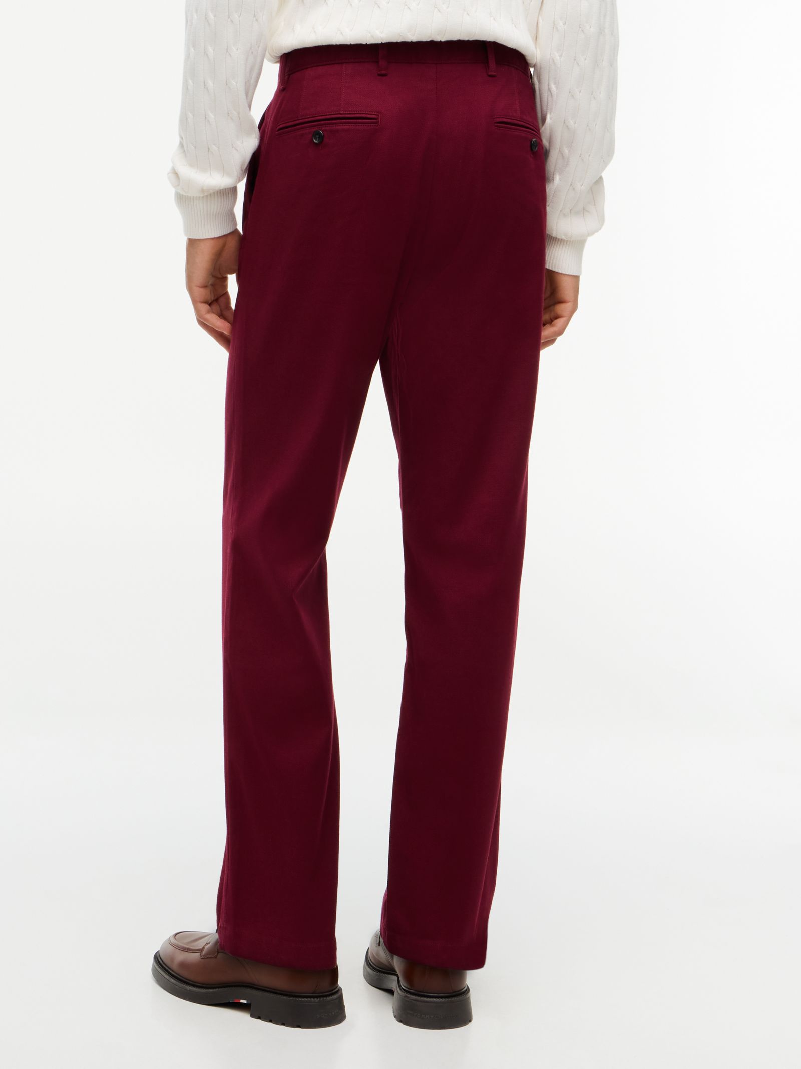 Tommy Hilfiger Dover Regular Straight Chino met open structuur in rood