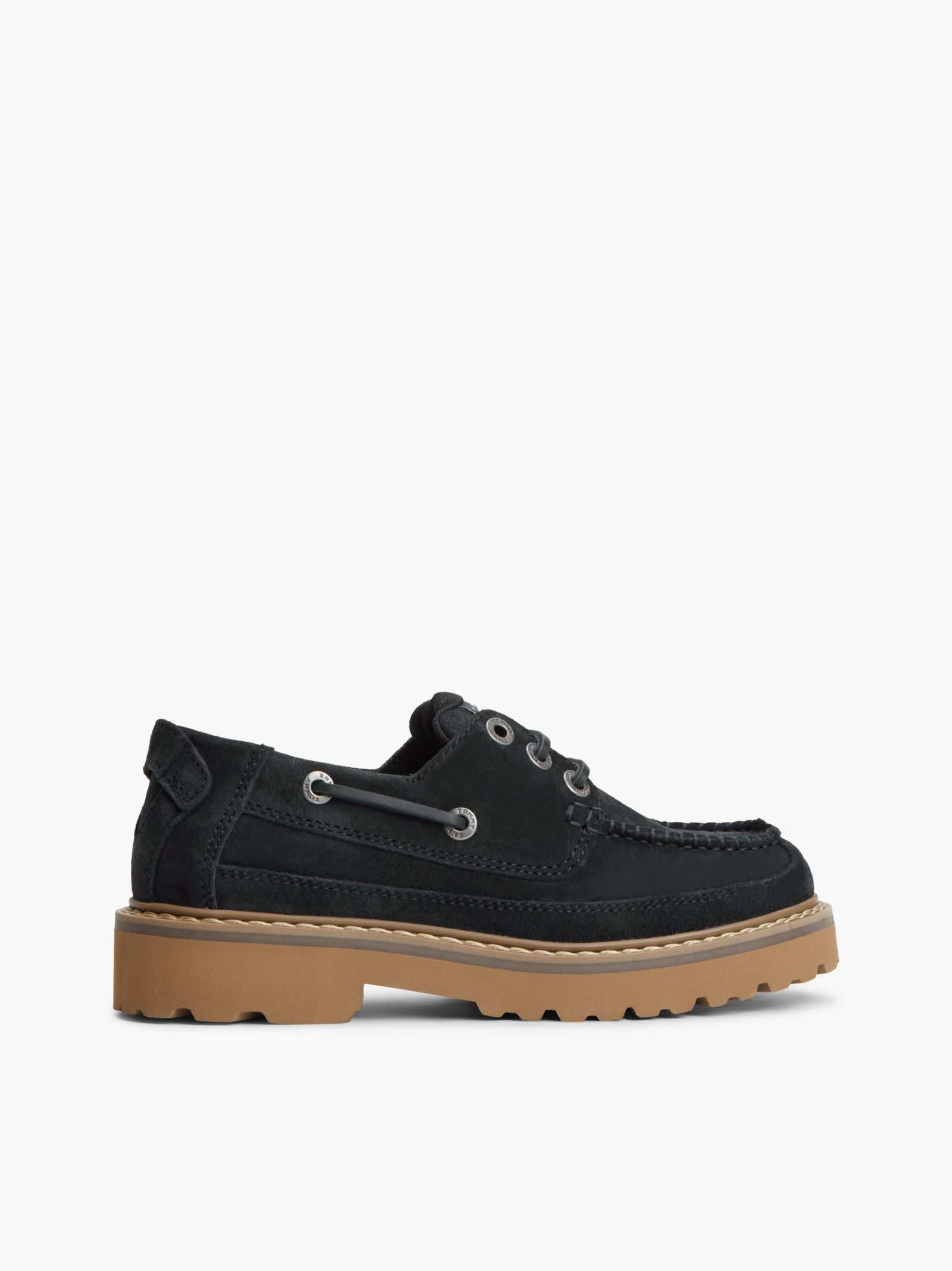 Tommy Jeans Archive suède bootschoen met profielzool in zwart
