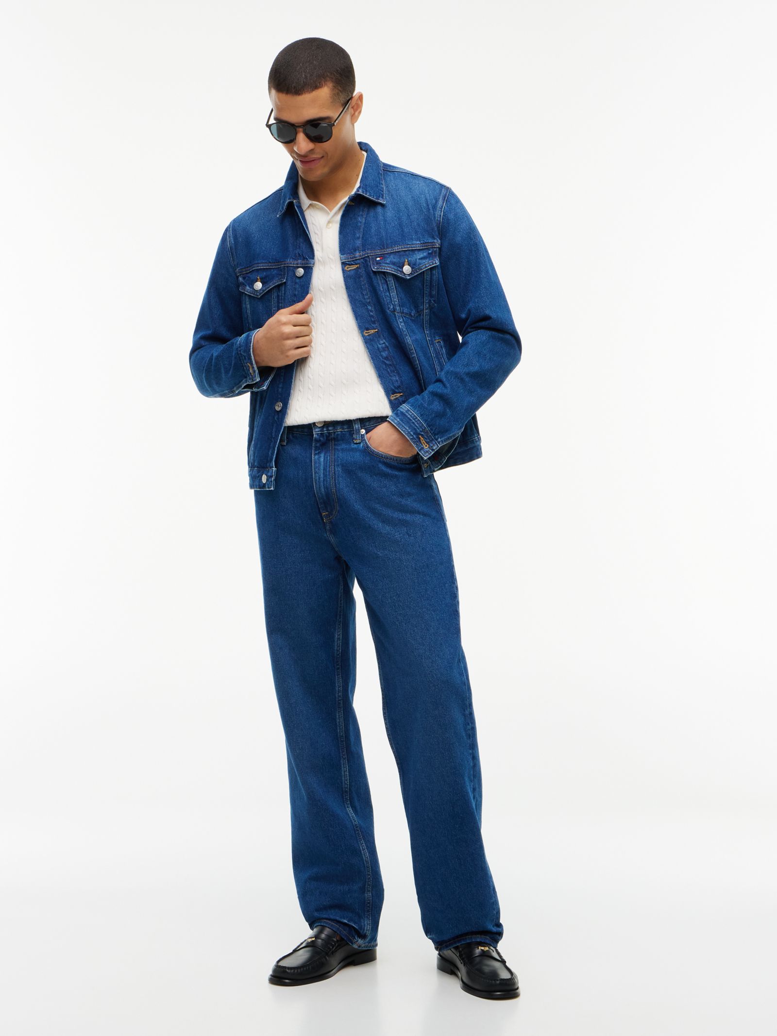 Tommy Hilfiger River Relaxed Straight jeans met geborduurde vlag