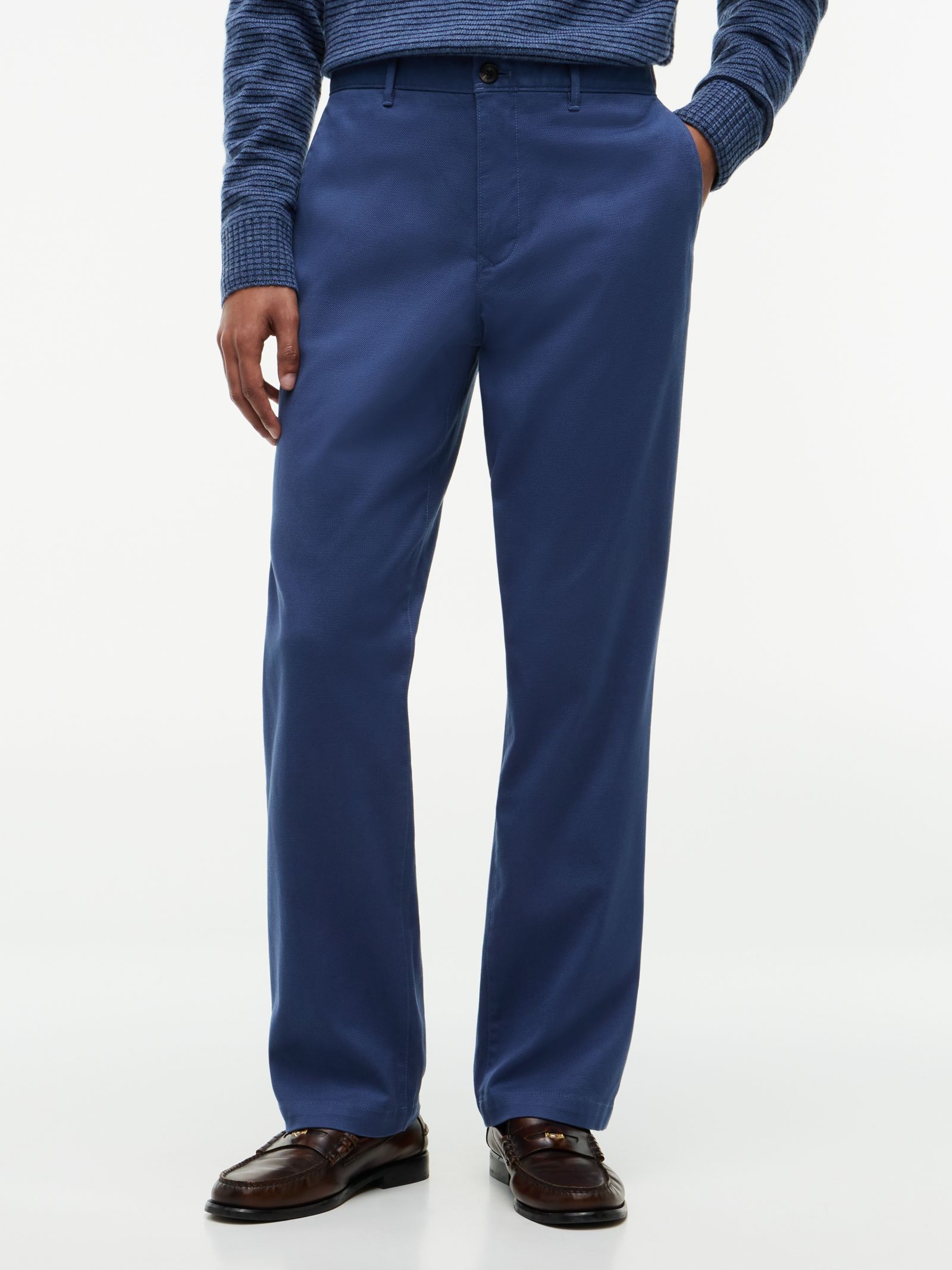 Tommy Hilfiger Dover regular straight chino met open structuur in blauw