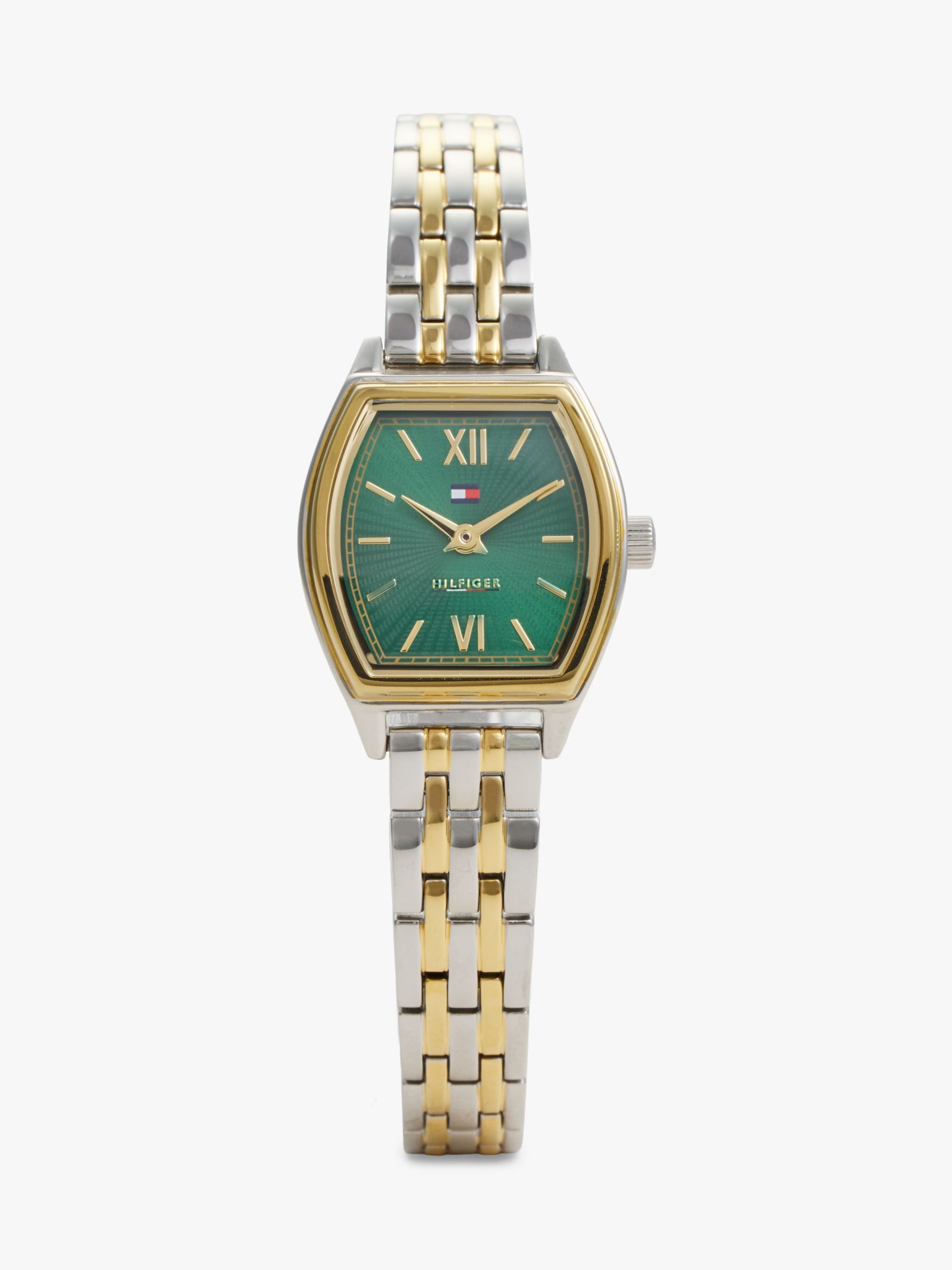 Tommy Hilfiger Tweekleurig horloge met groene wijzerplaat for women
