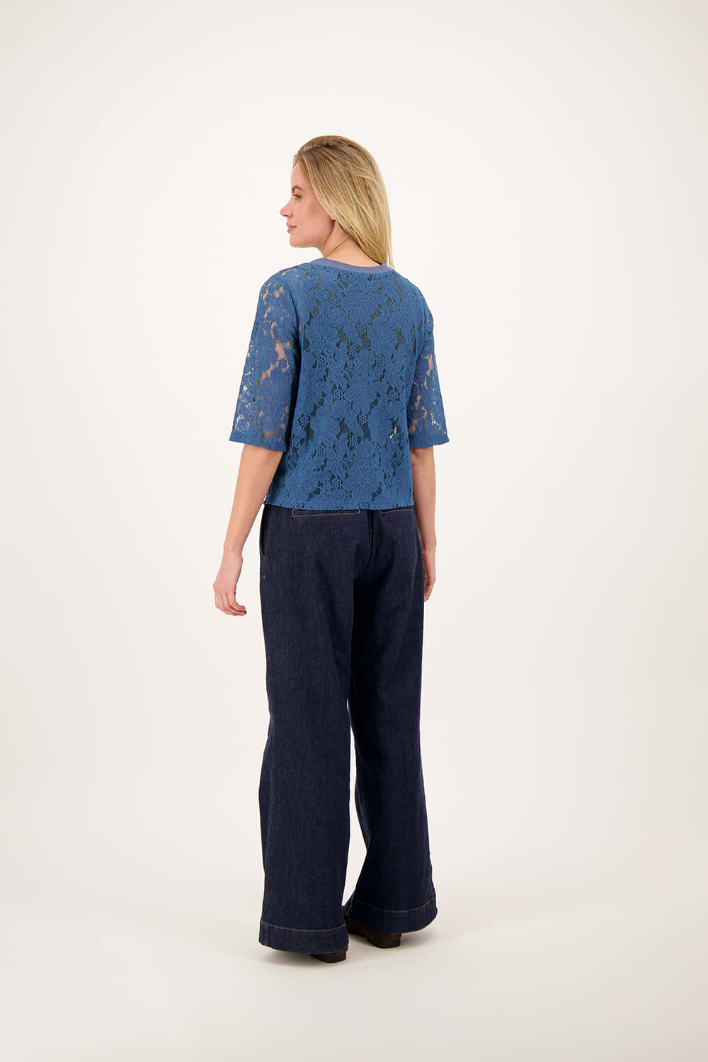 Zusss Top Kant Blauw dames