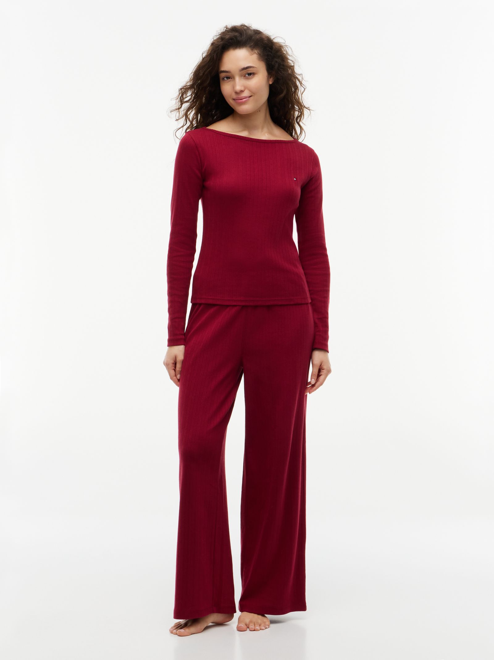 Tommy Hilfiger Essential Pointelle Pyjamaset en Scrunchie in Cadeaubox