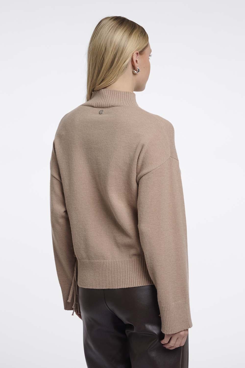 Rino & Pelle Rino & Pelle Pullover Melis with fringes Beige dames