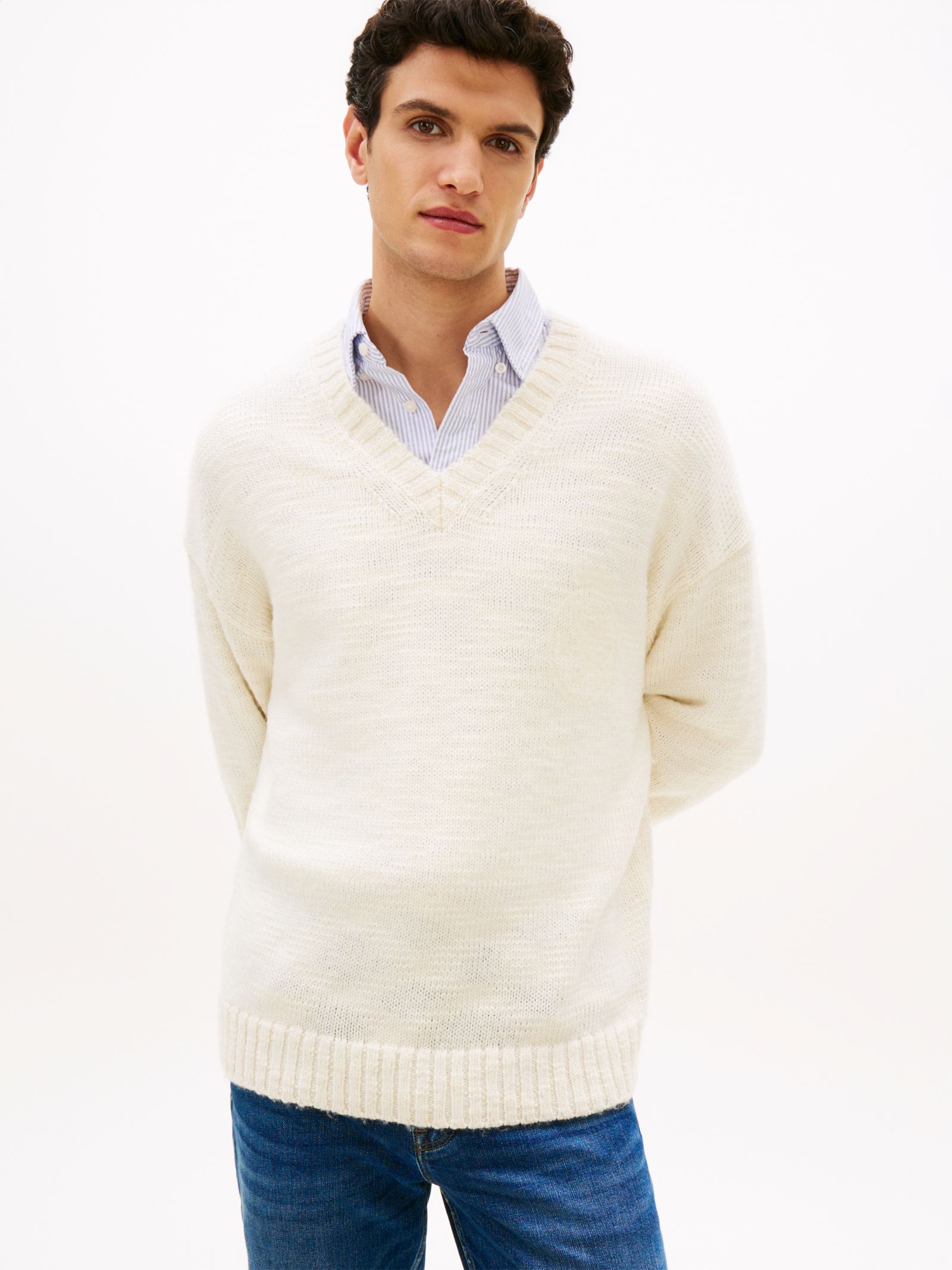 Tommy Hilfiger V Hals trui van wolmix