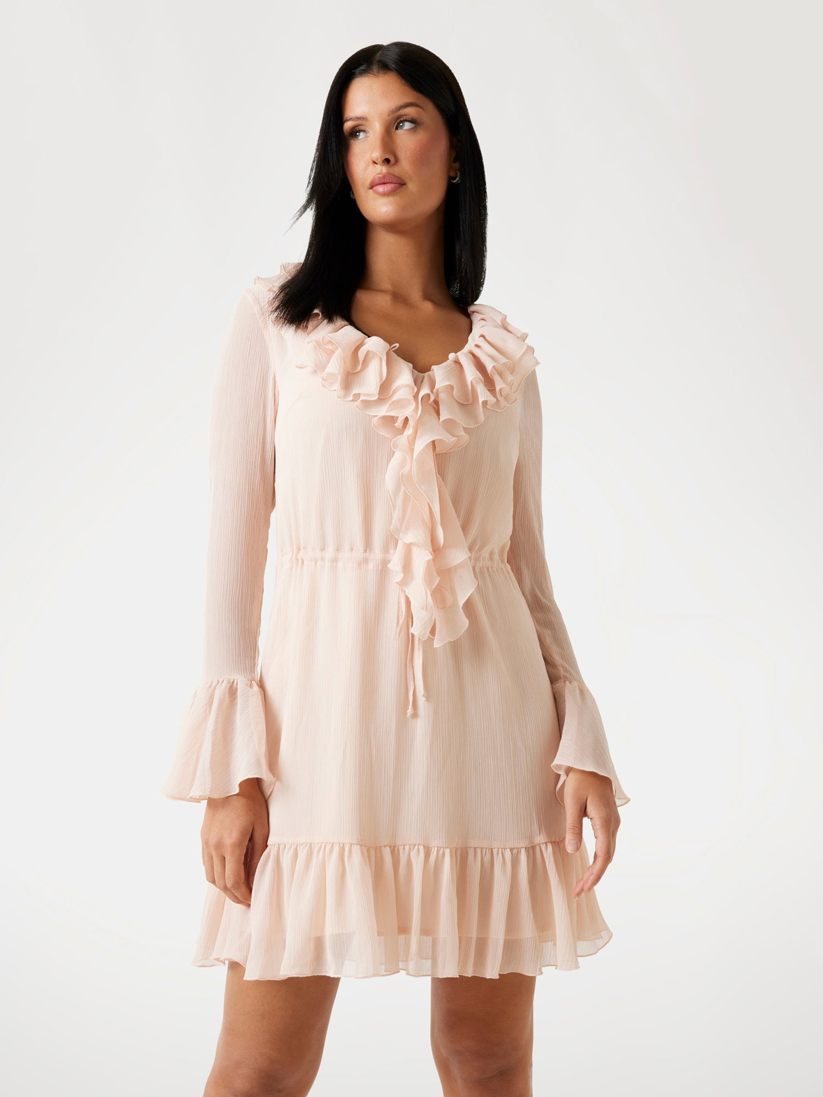 Guess Gerafelde Mini-Jurk in roze