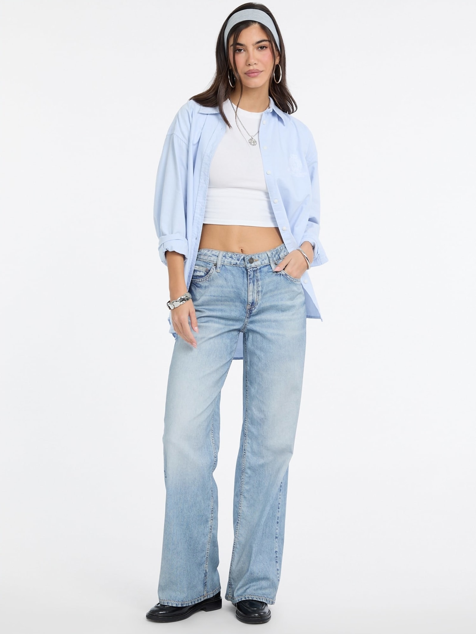 Guess G11 Wide Leg Jeans in blauw