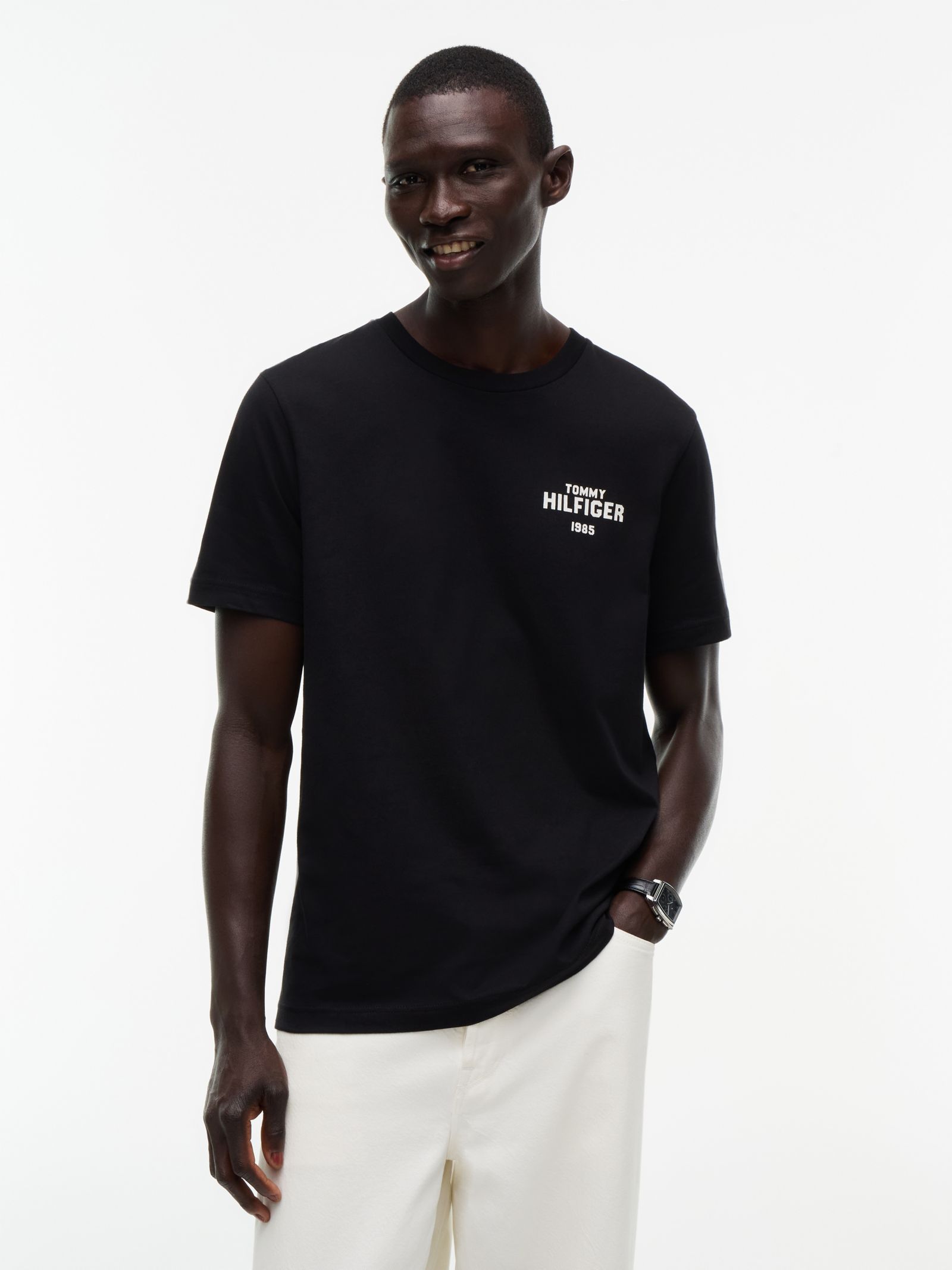 Tommy Hilfiger 1985 jersey t-shirt met graphic in zwart