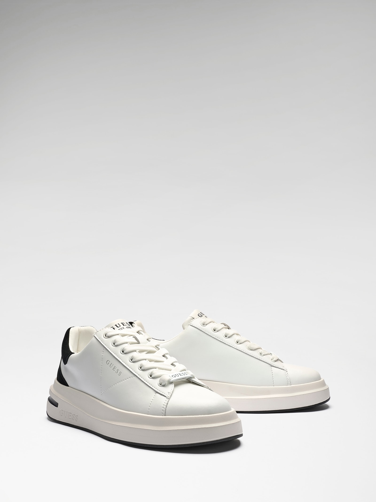 Guess Sneaker Elba Gemengd Leer in wit