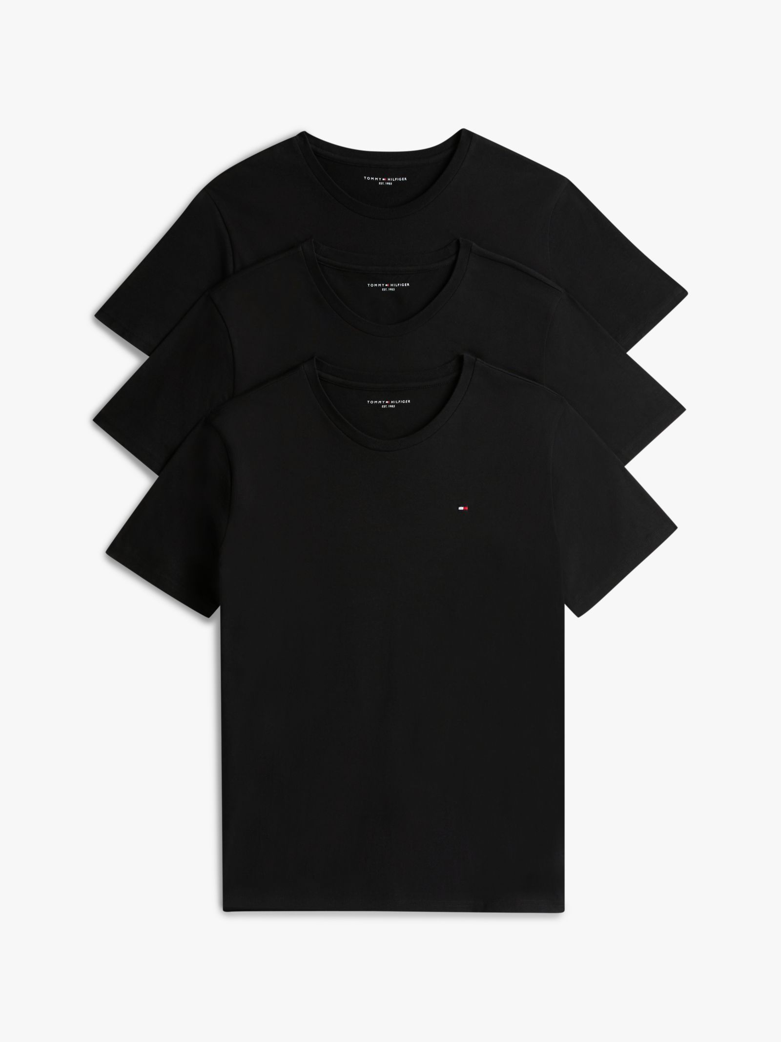 Tommy Hilfiger Signature Set van 3 Jersey Lounge T-shirts in zwart