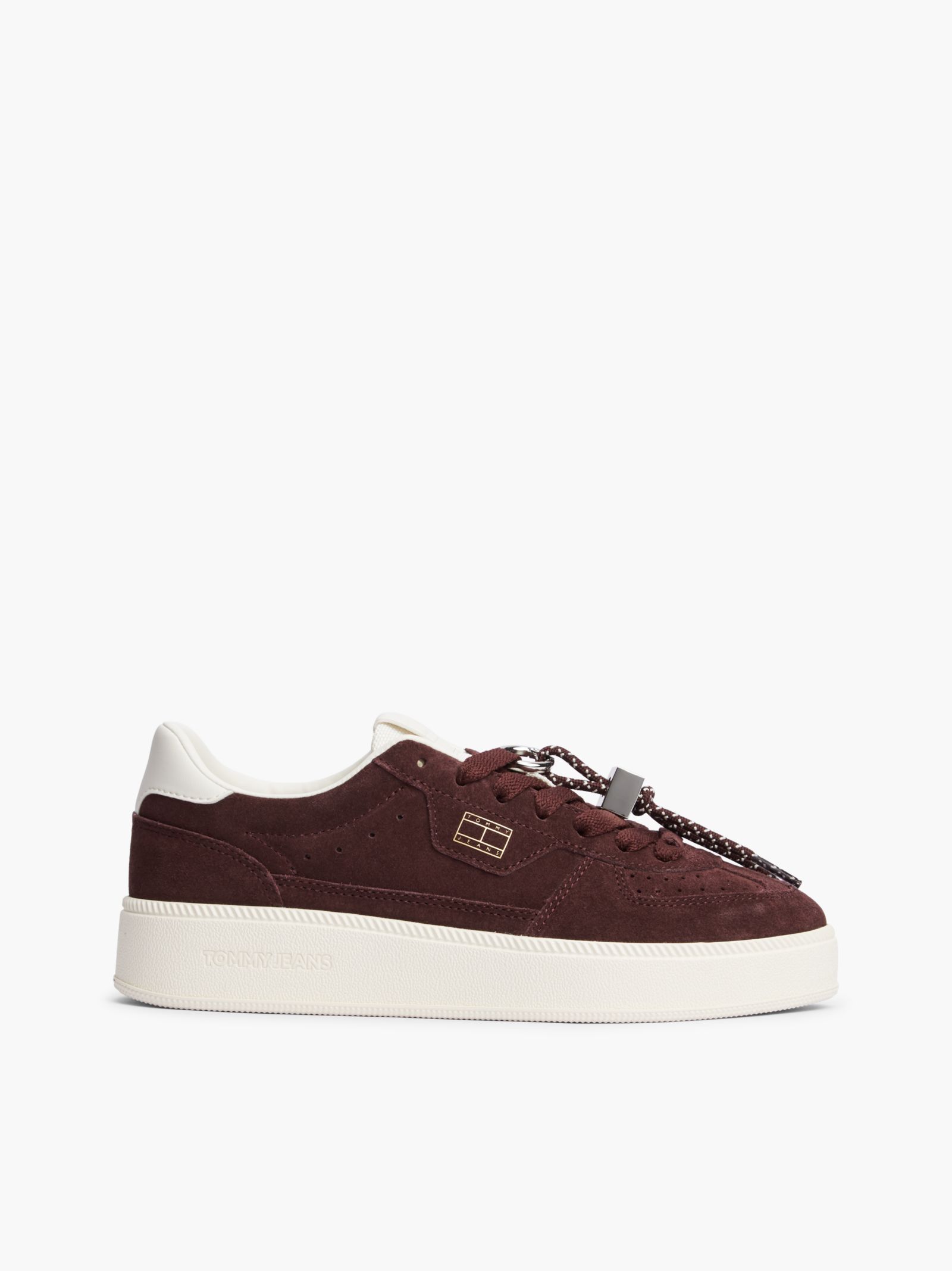Tommy Jeans the Greenwich suède sneaker met logo bedel in bruin
