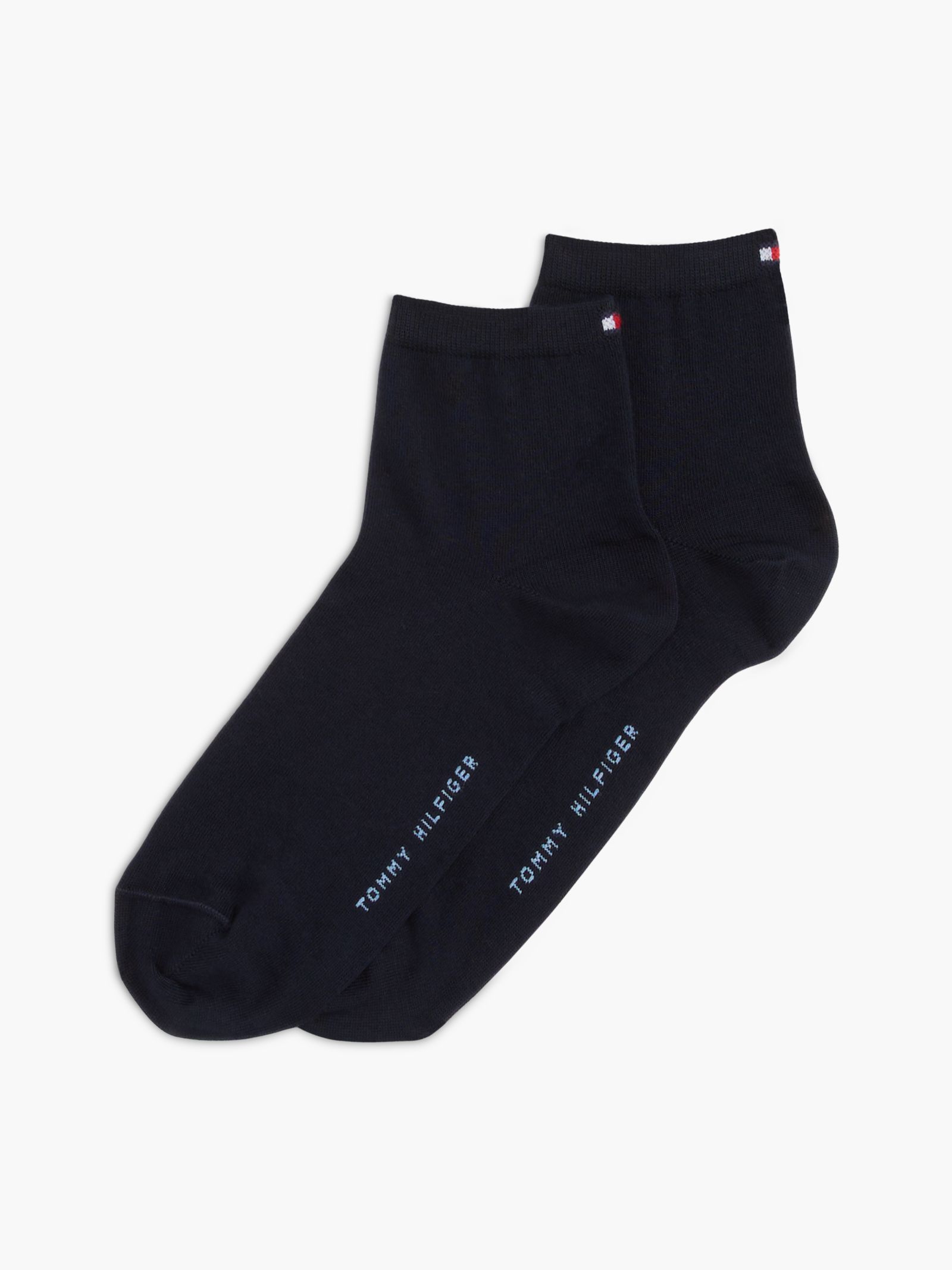 Tommy Hilfiger Set van 2 paar korte sokken met geborduurde vlag in marine