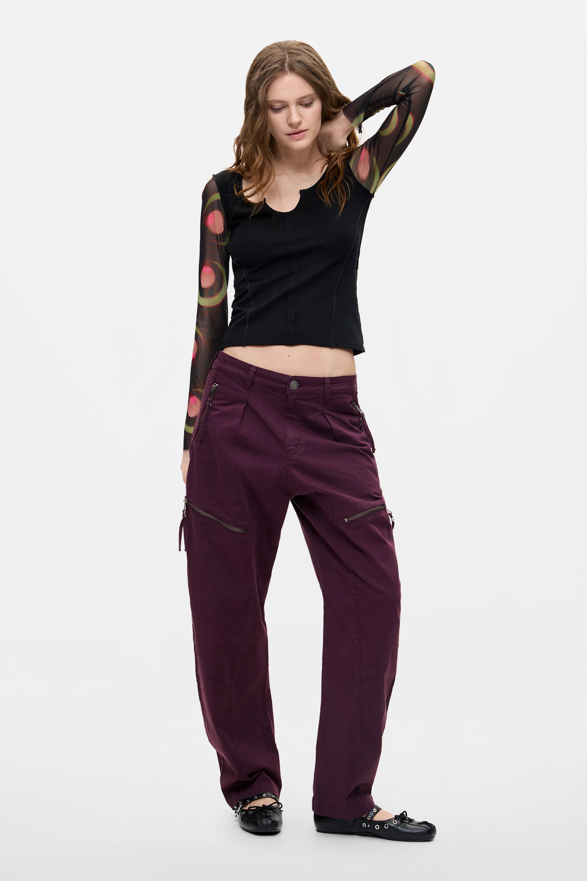 Desigual Lange broek met ritsen