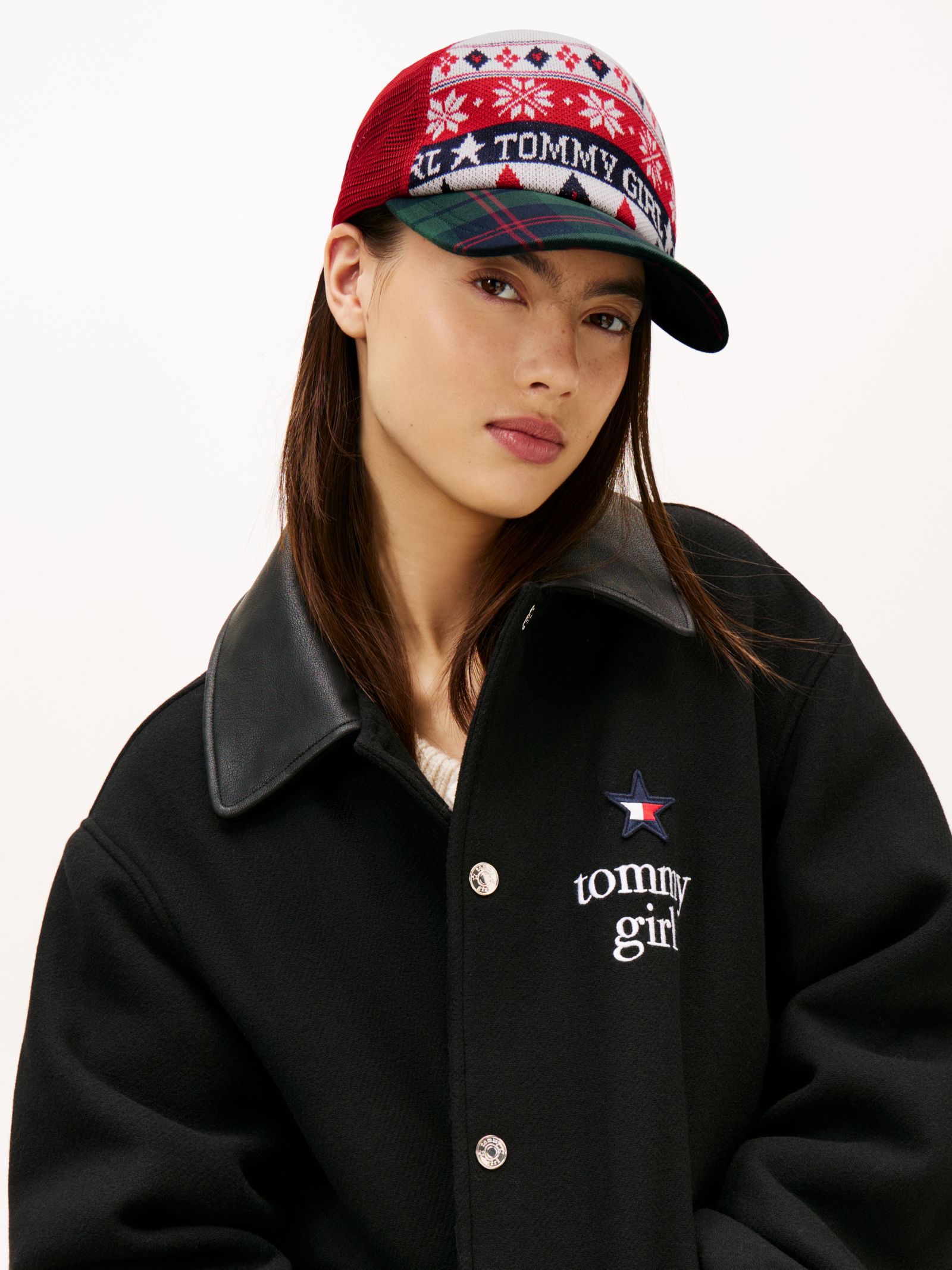 Tommy Jeans Tommy Girl Fair Isle Truckerpet van flanel