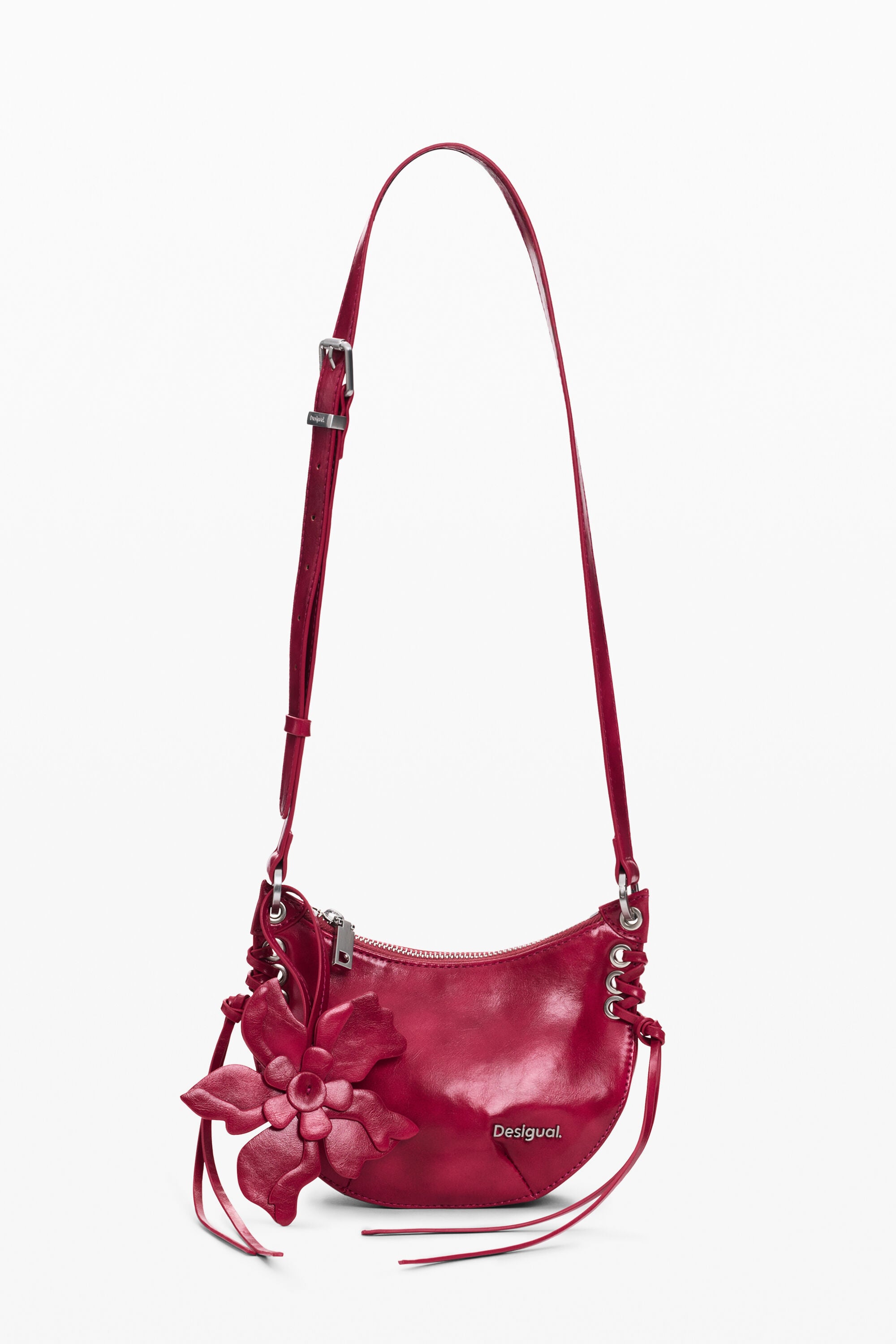 Desigual Portemonnee schoudertas grote bloem in rood