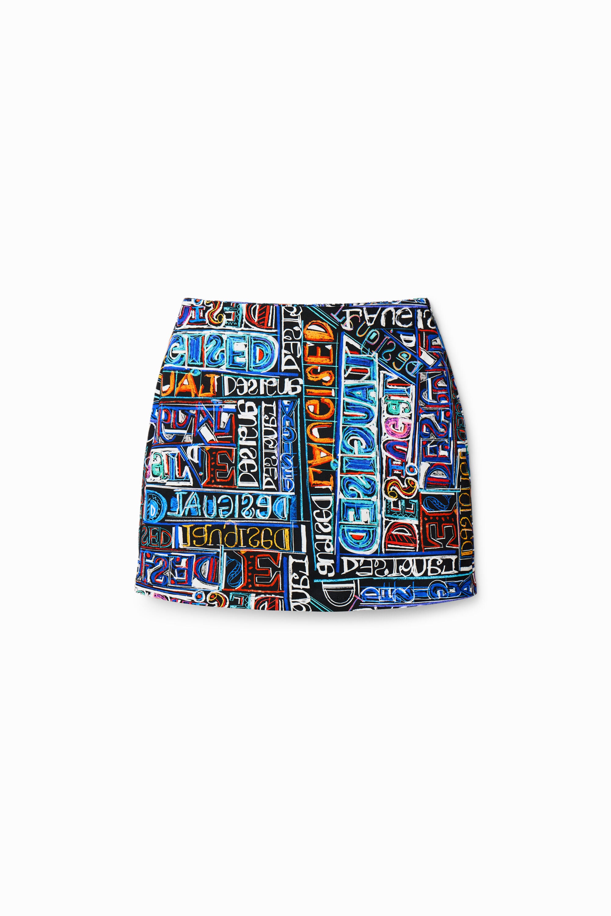 Desigual Slim fit minirok met arty logo