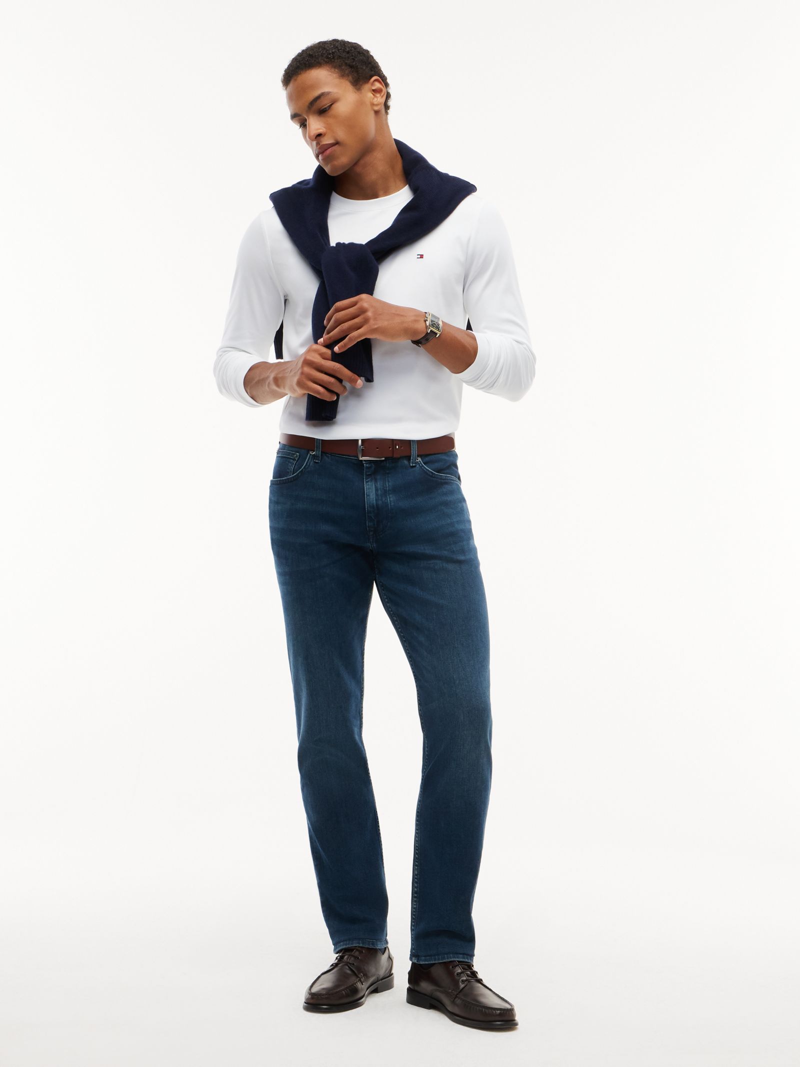 Tommy Hilfiger Denton Slim Straight Jeans met fading in blauw