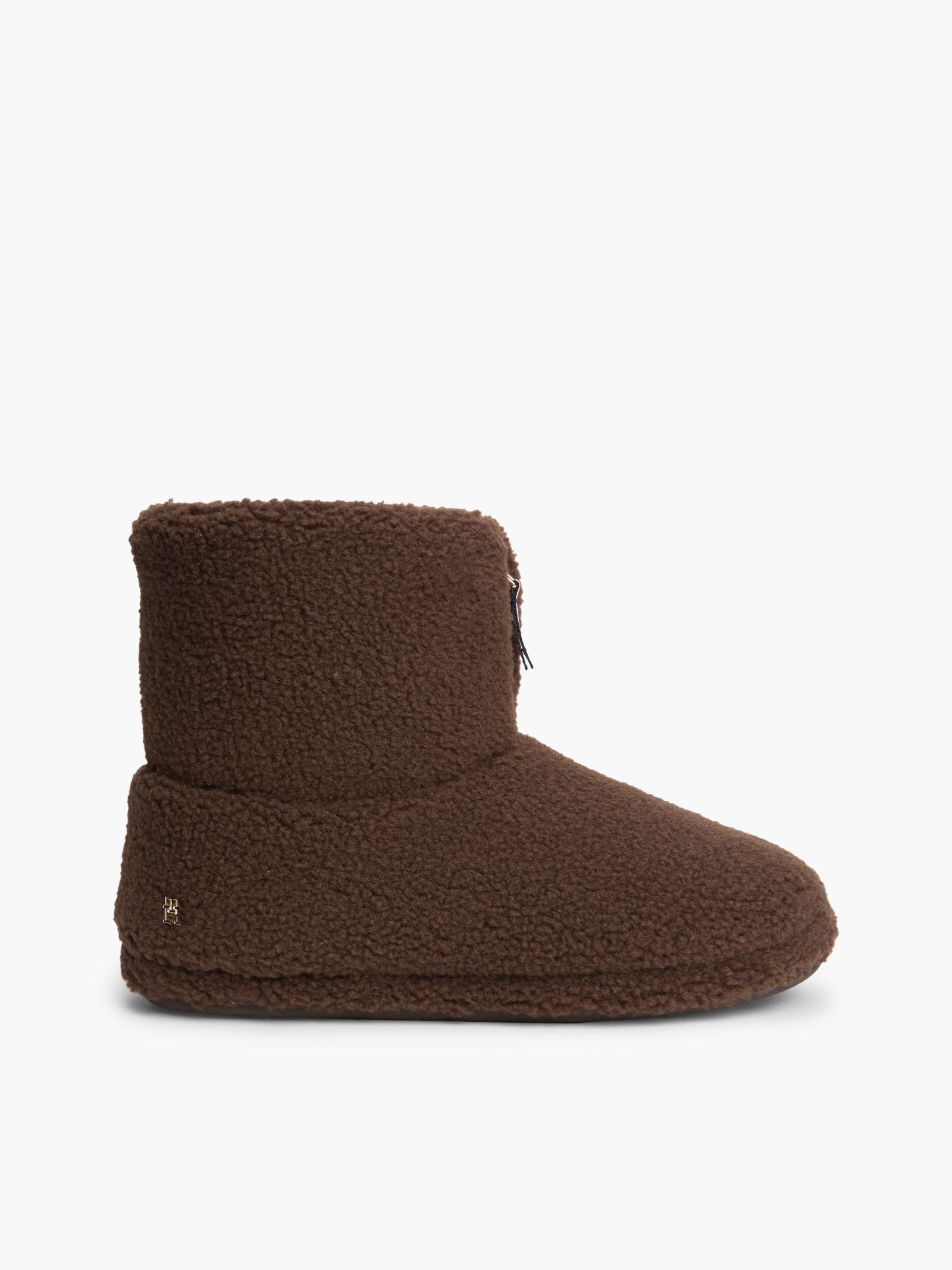Tommy Hilfiger Slipper laars van imitatiebont met Signature Tape in bruin