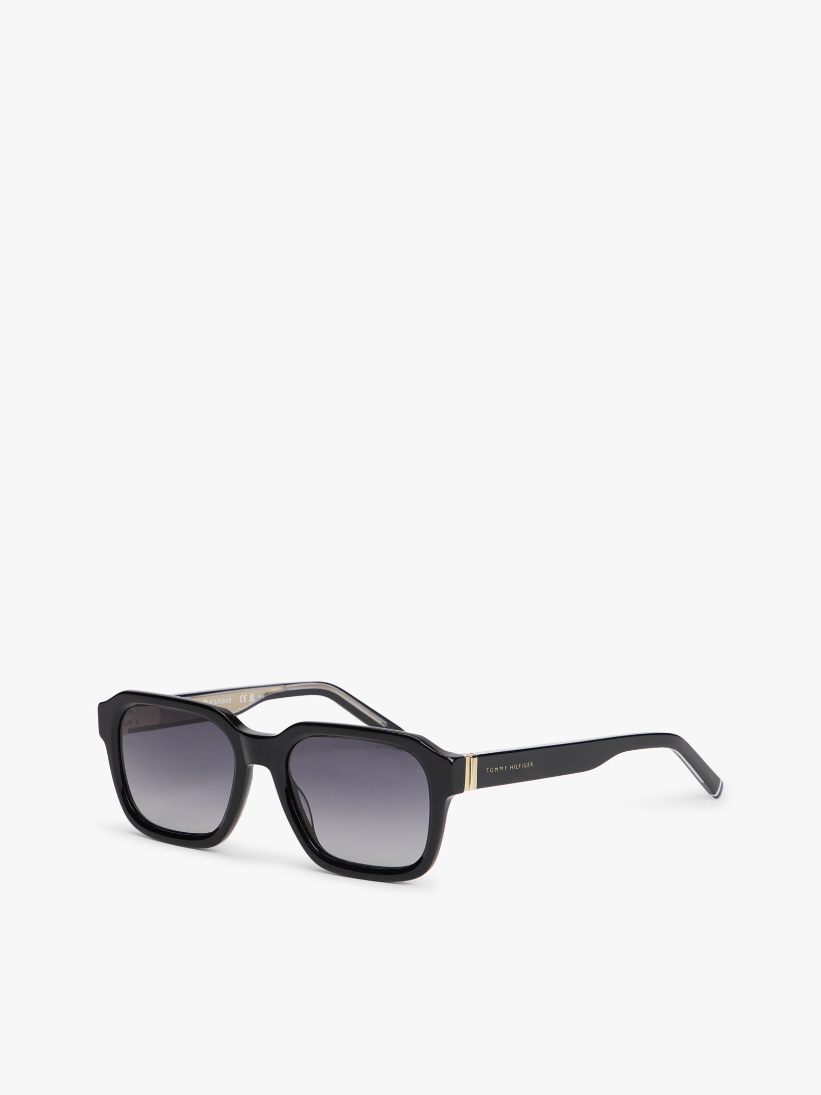 Tommy Hilfiger Zonnebril met vierkante glazen en signature tips in zwart