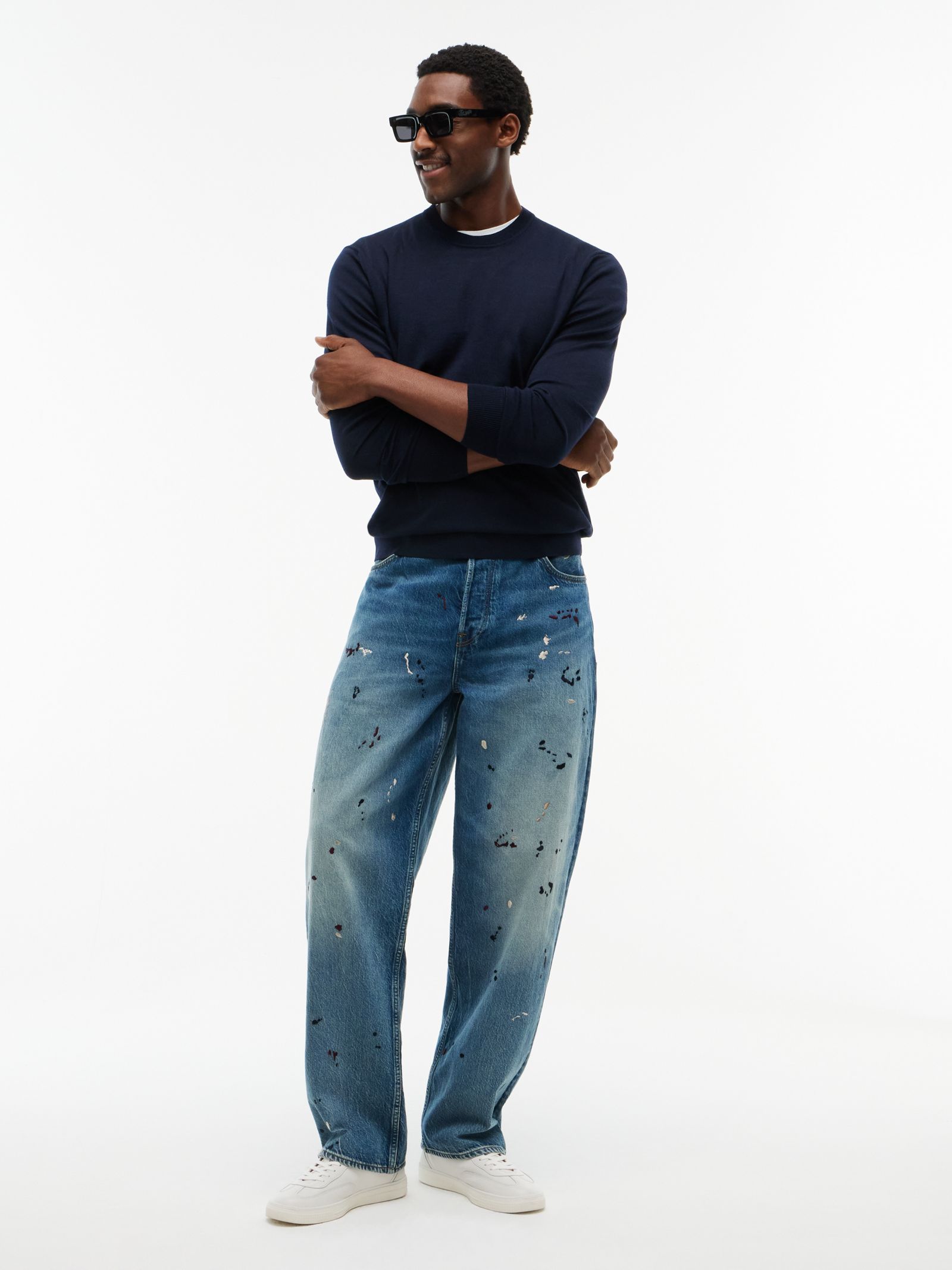 Tommy Hilfiger Loose Jeans met geborduurde verfspatten