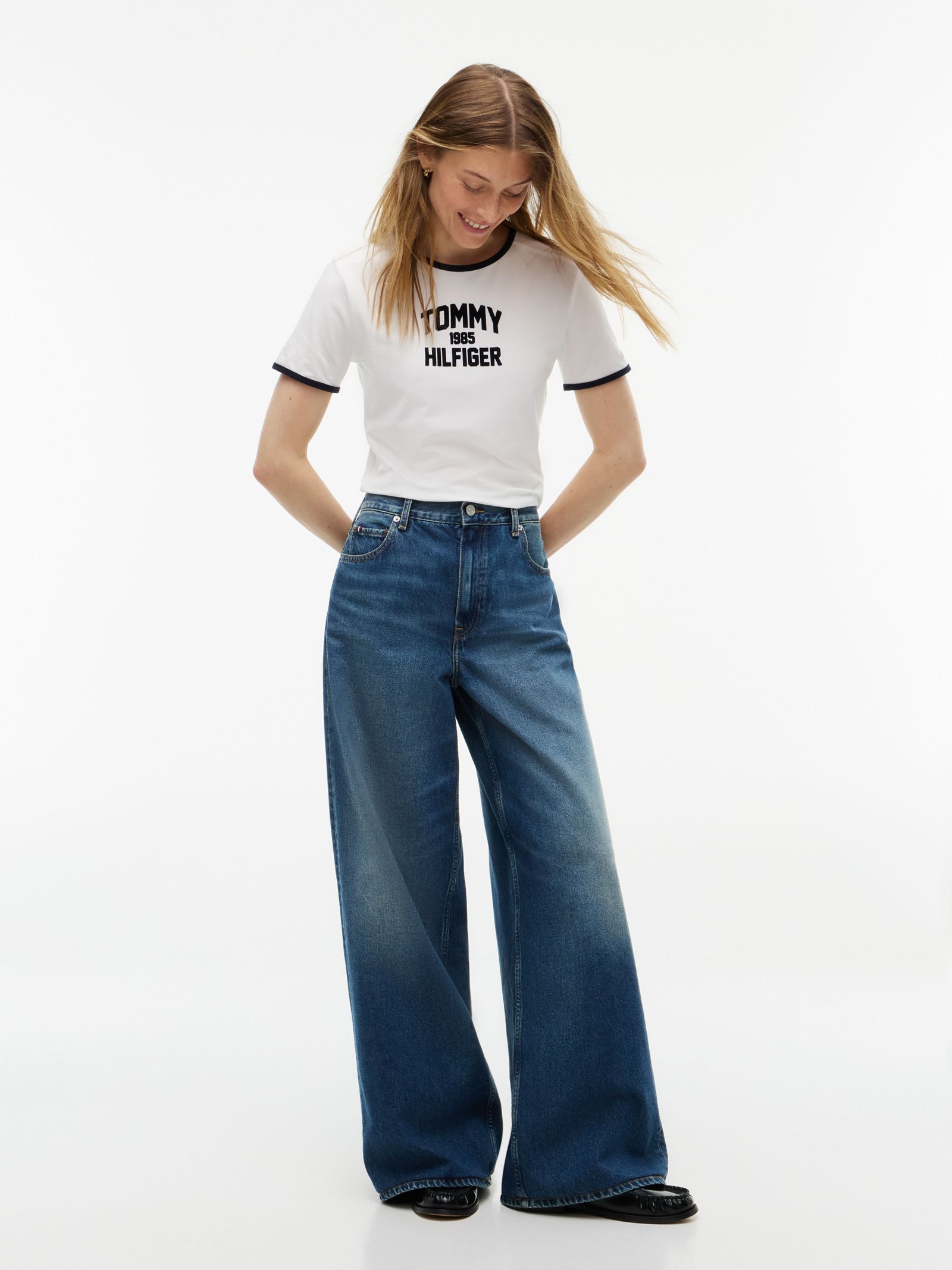 Tommy Hilfiger Indie high rise wide jeans in blauw