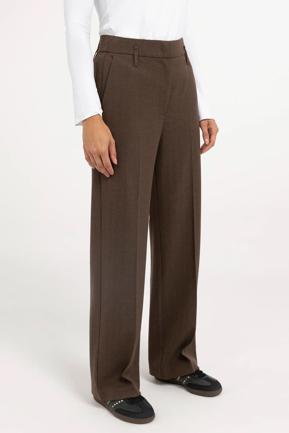 Yaya Pantalon Geweven met Rechte Pijpen Bruin dames