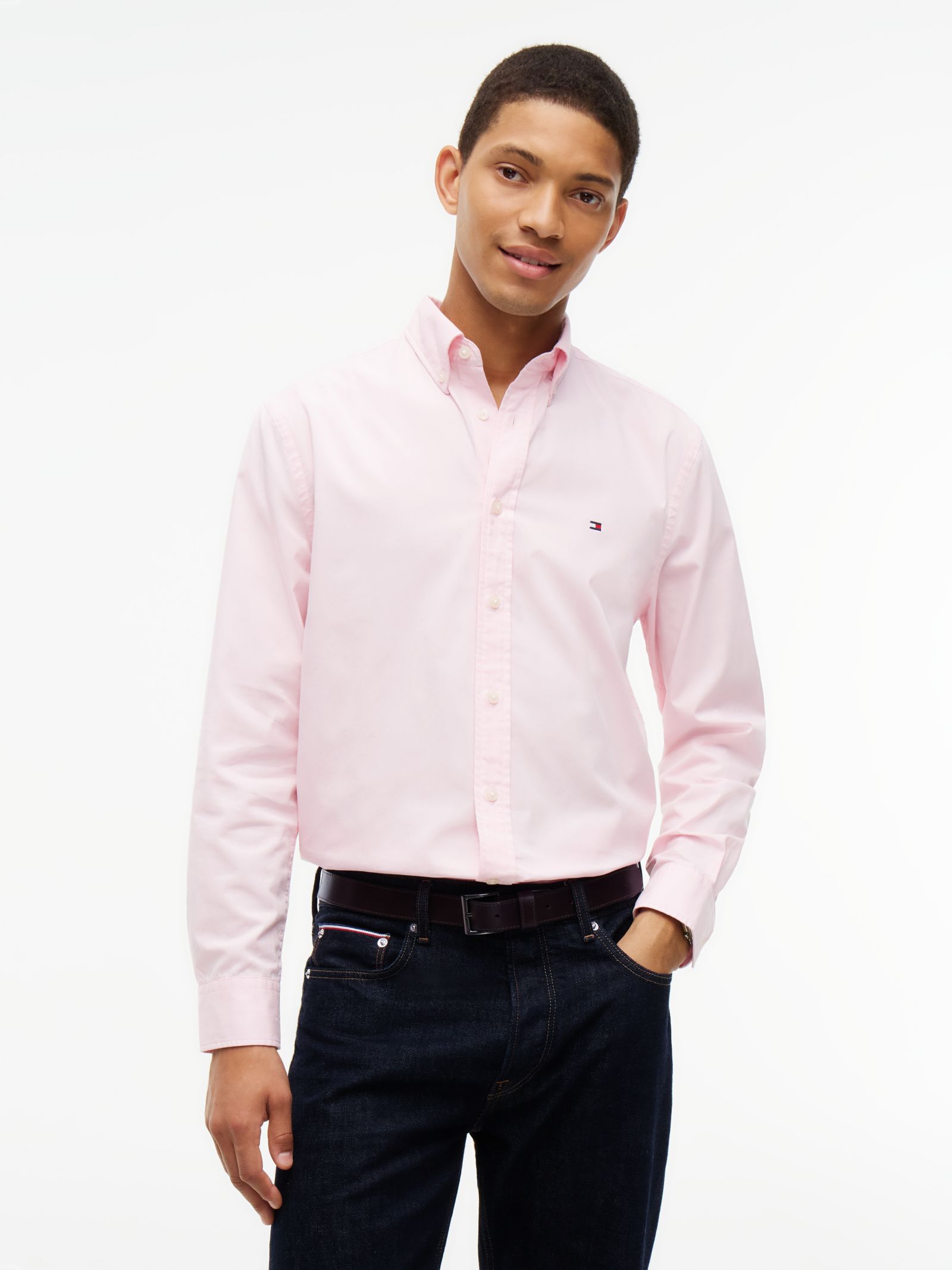 Tommy Hilfiger TH Flex Regular fit button down overhemd in roze