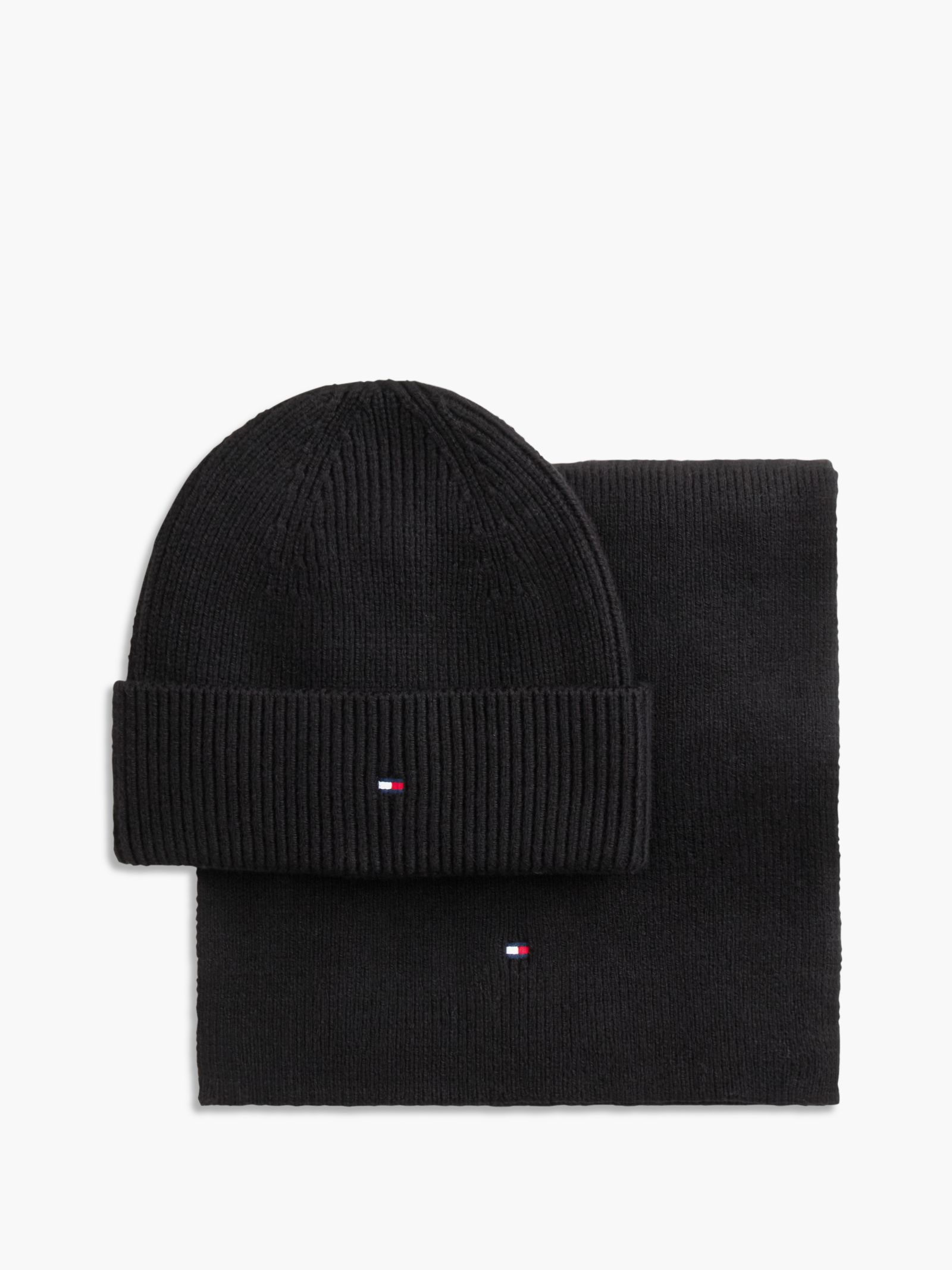 Tommy Hilfiger Cadeaubox met beanie en sjaal met Hilfiger vlag in zwart