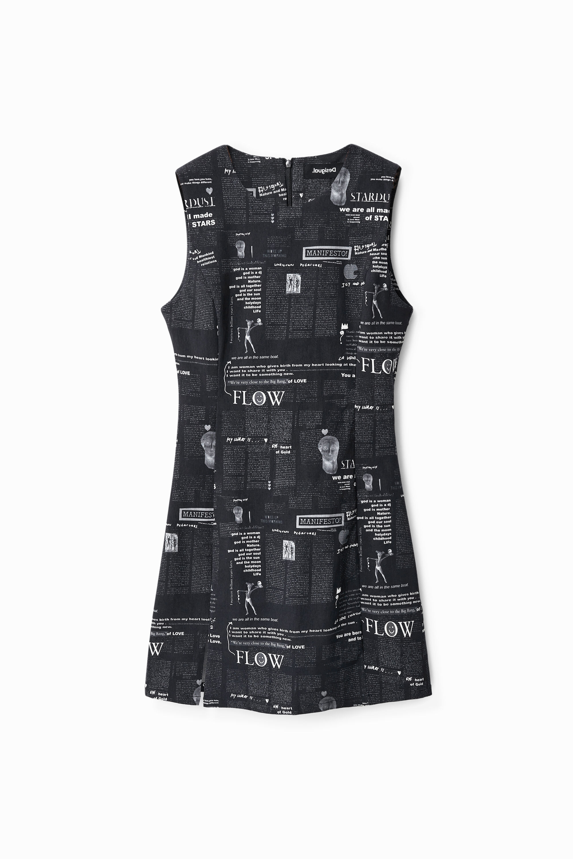 Desigual Korte slim fit jurk met kranten