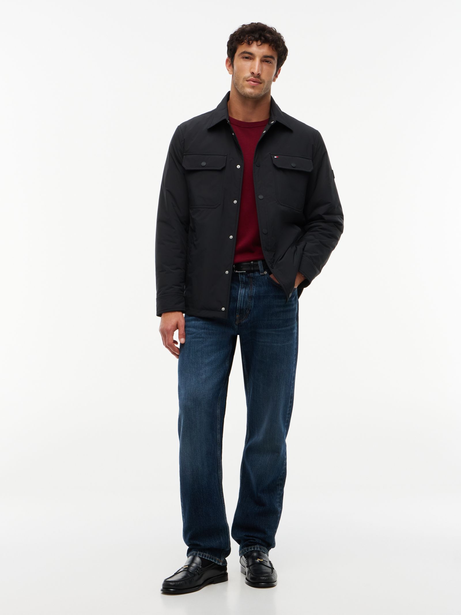 Tommy Hilfiger Compact lichtgewicht shirtjack in zwart