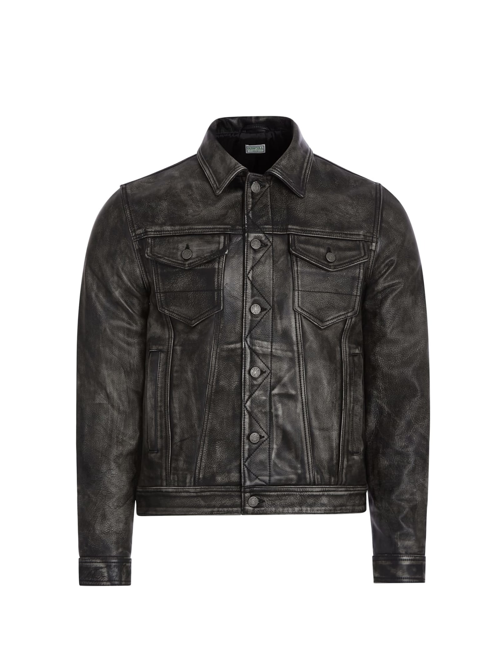 Guess Leren Jasje Met Versleten Effect