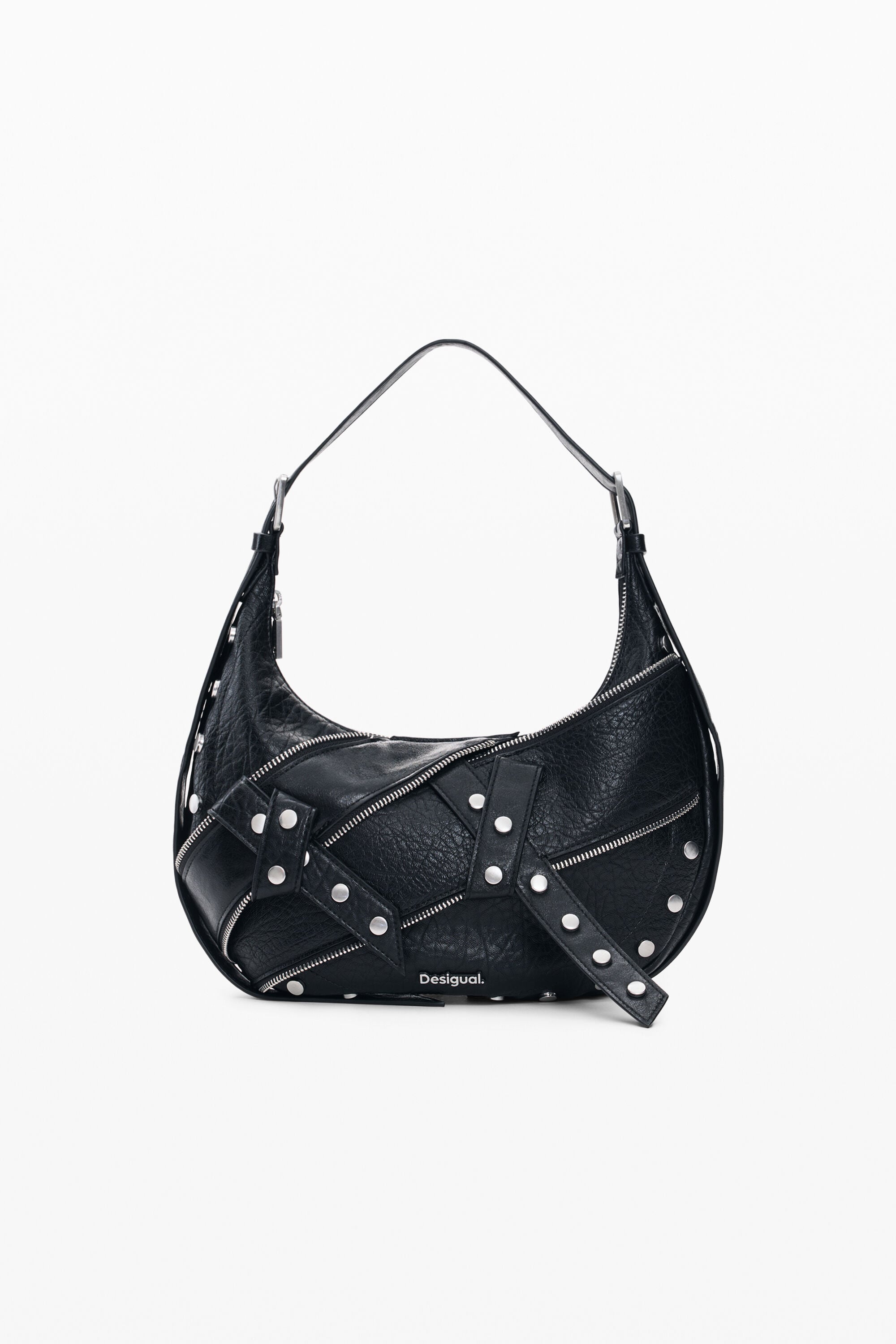 Desigual Middengrote schoudertas met studs
