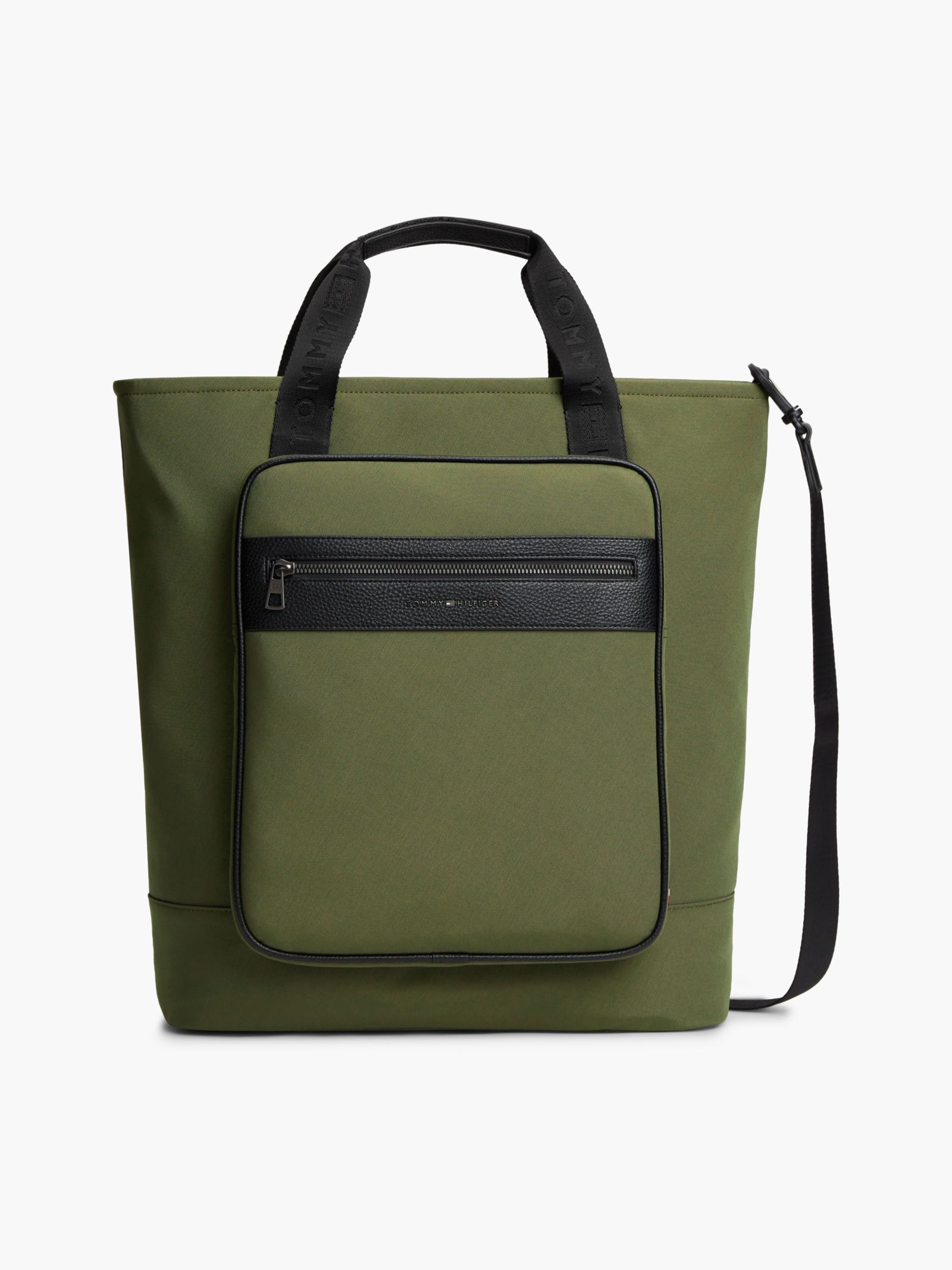 Tommy Hilfiger Crossbody shopper van textiel in groen