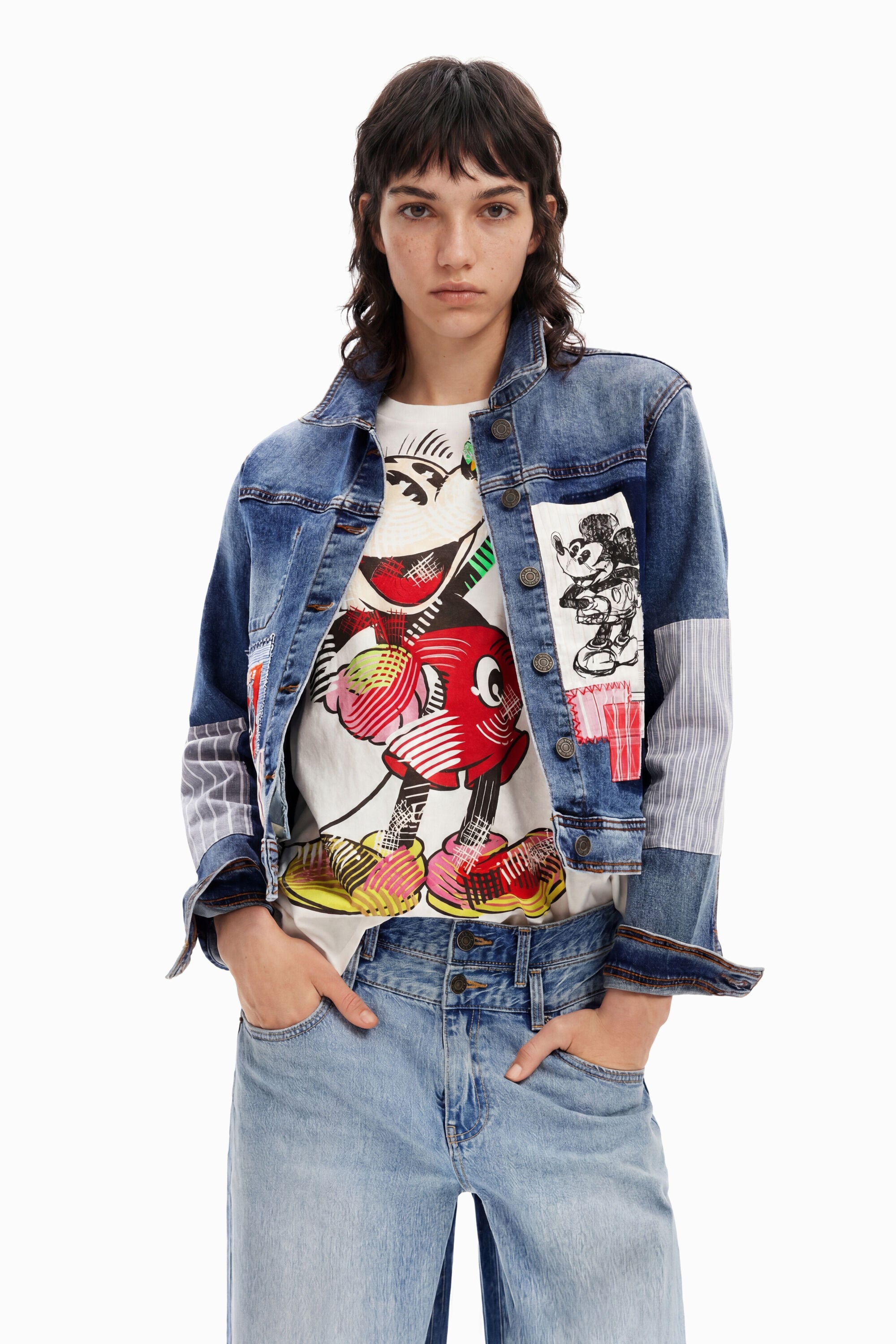 Desigual Spijkerjack Mickey Mouse patch