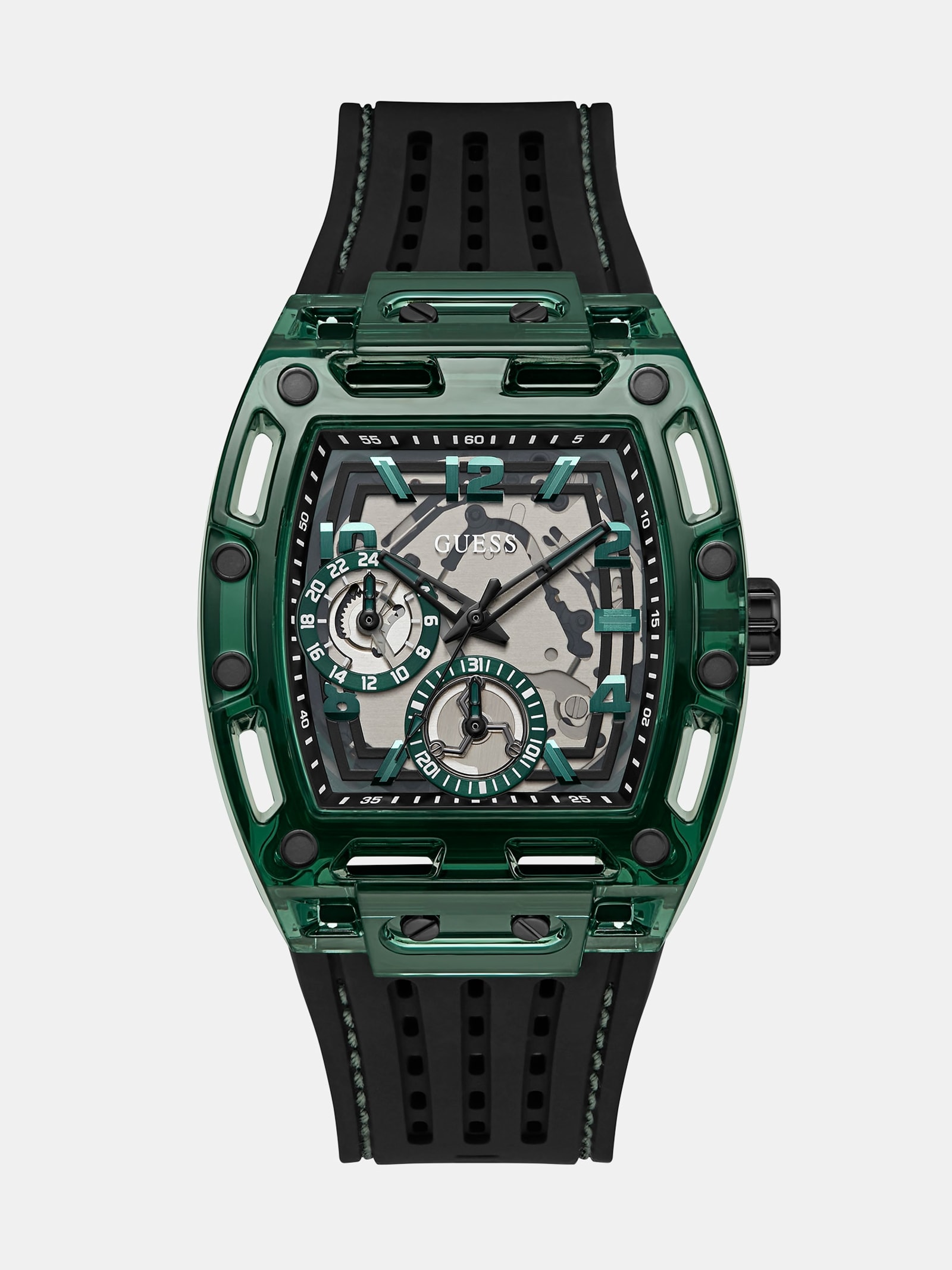 Guess Siliconen Multifunctioneel Horloge 41,5 Mm in groen