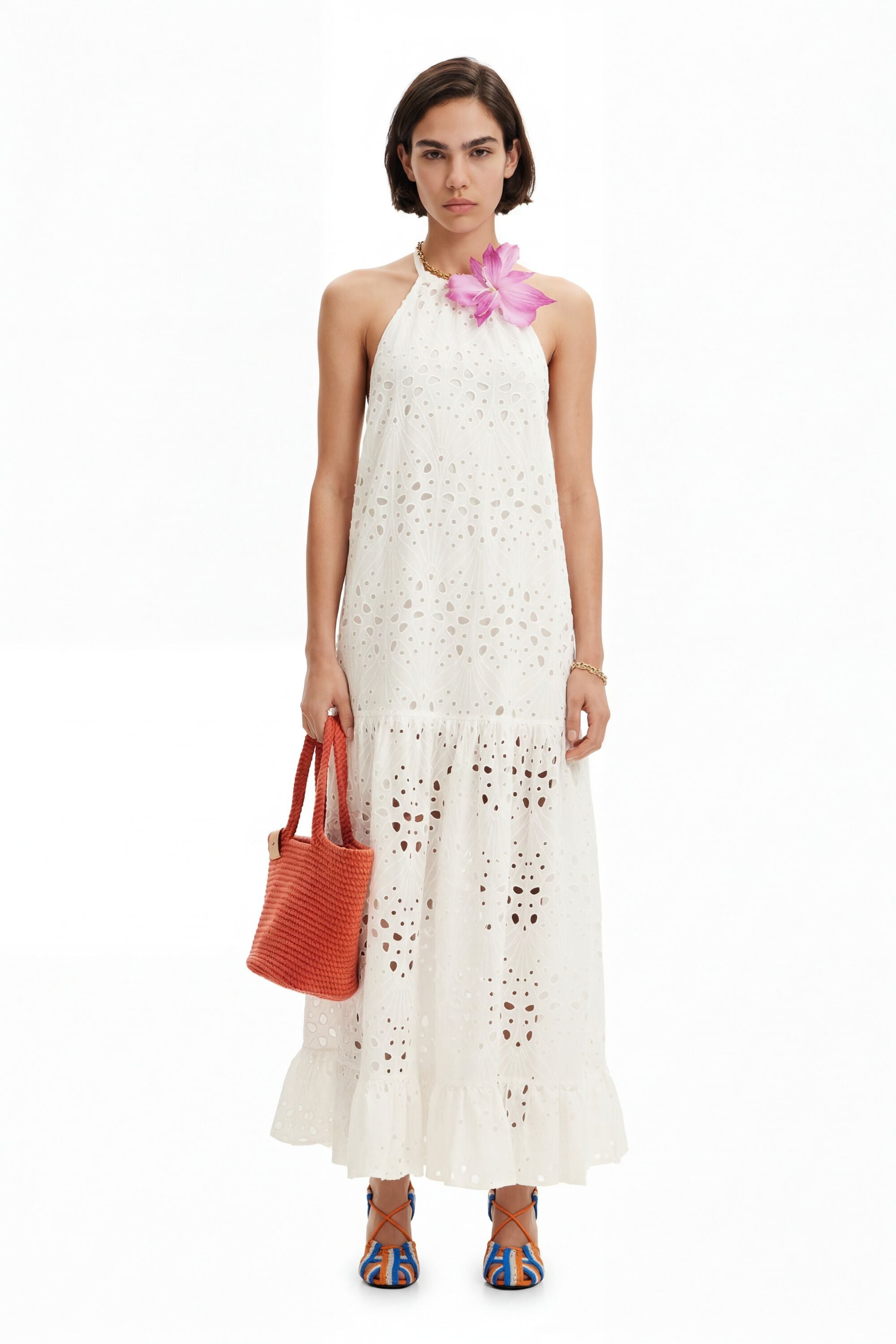 Desigual Lange jurk borduursels Stella Jean