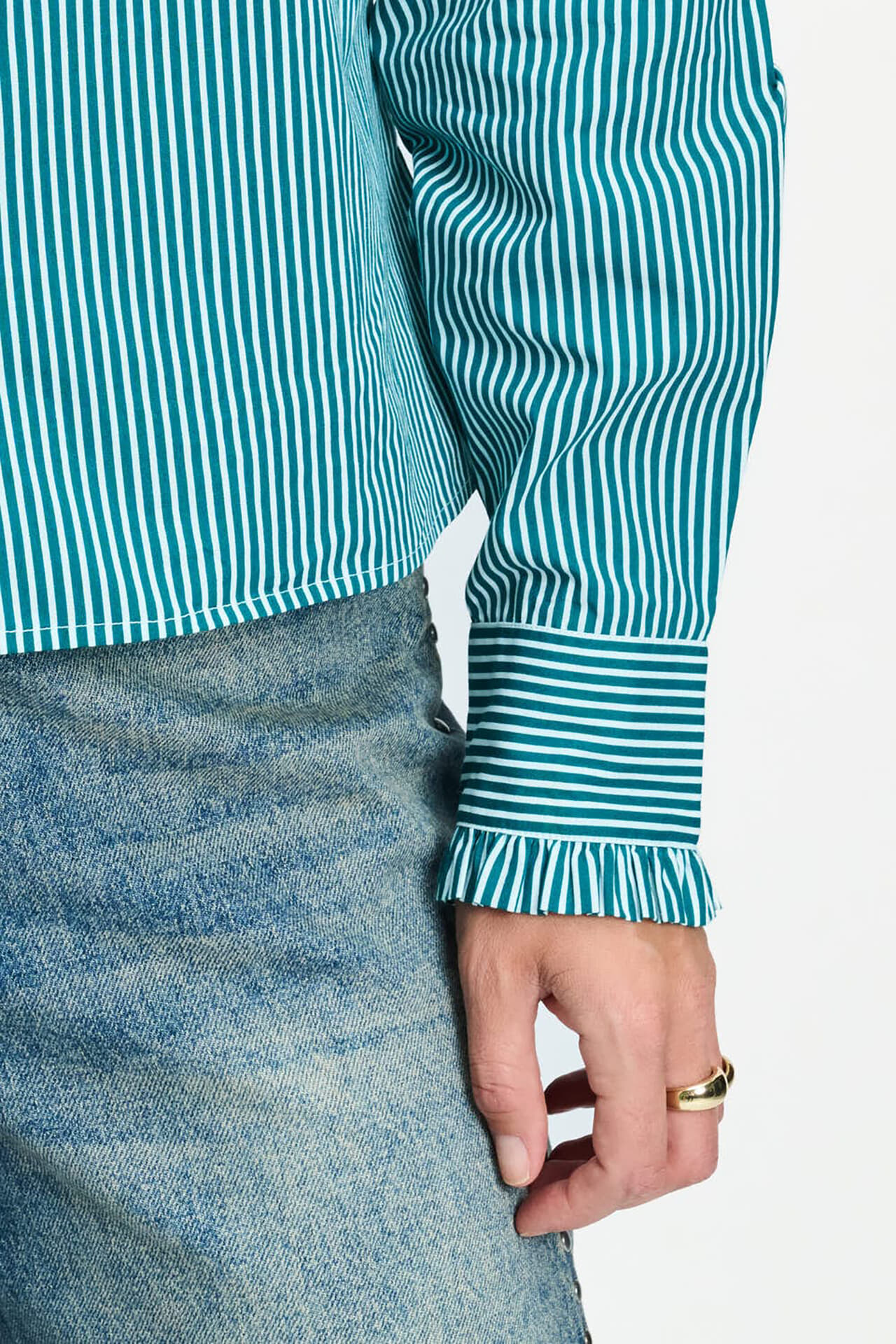 Pom Amsterdam Blouse Noa Teal Groen dames