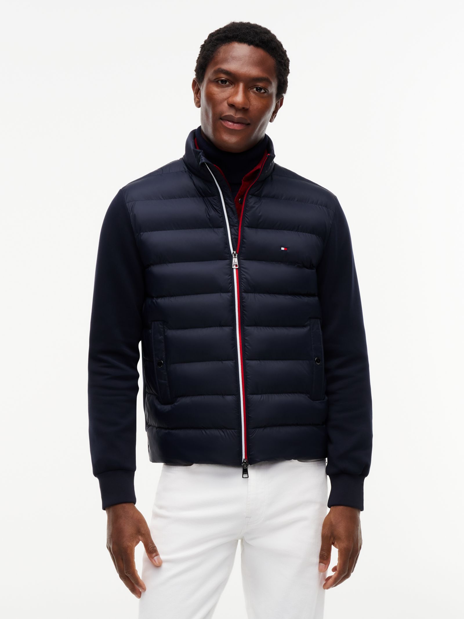 Tommy Hilfiger Sweatshirt met rits en gemengde textuur